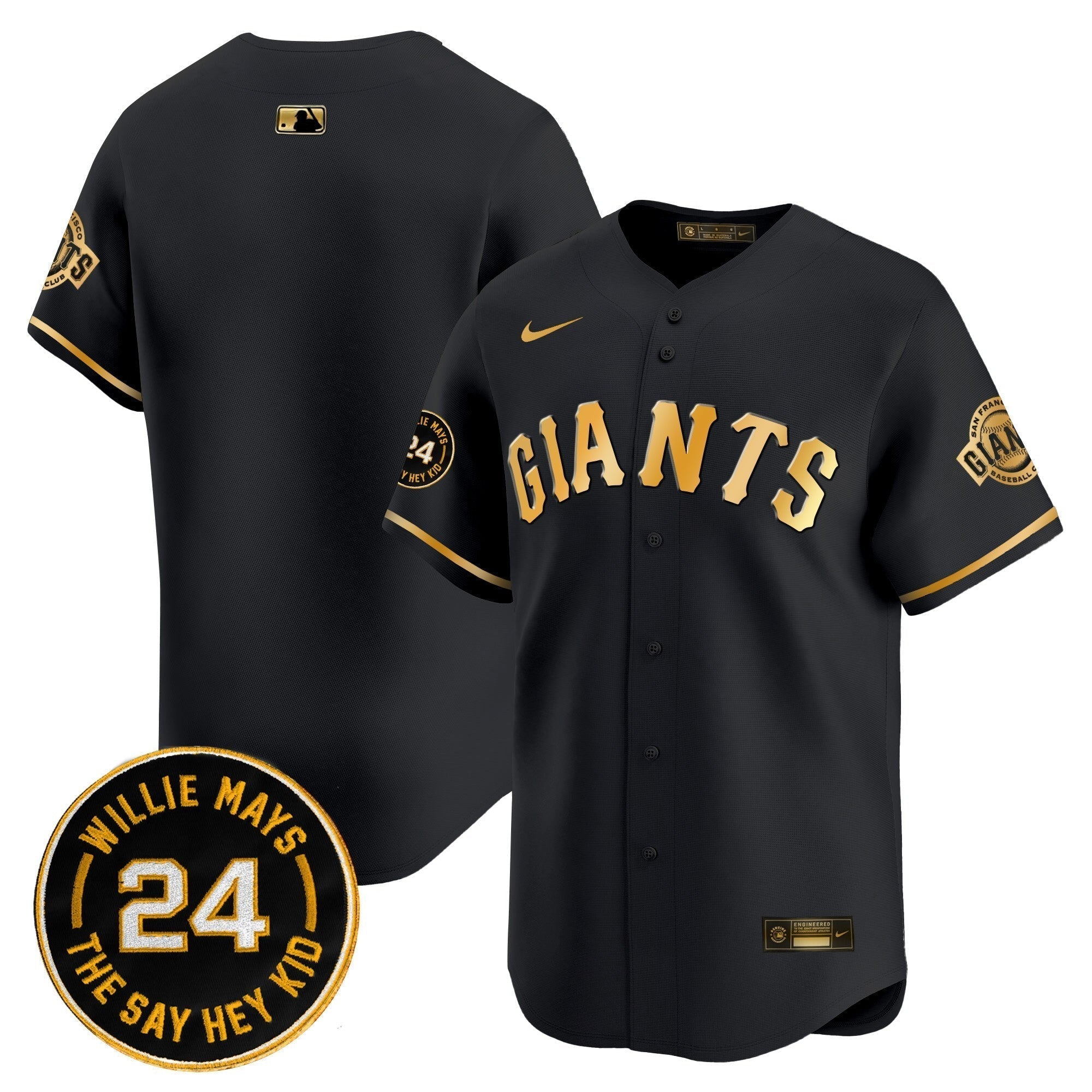 SF 2025 Willie Mays Patch Vapor Premier Limited Jersey - Stitched
