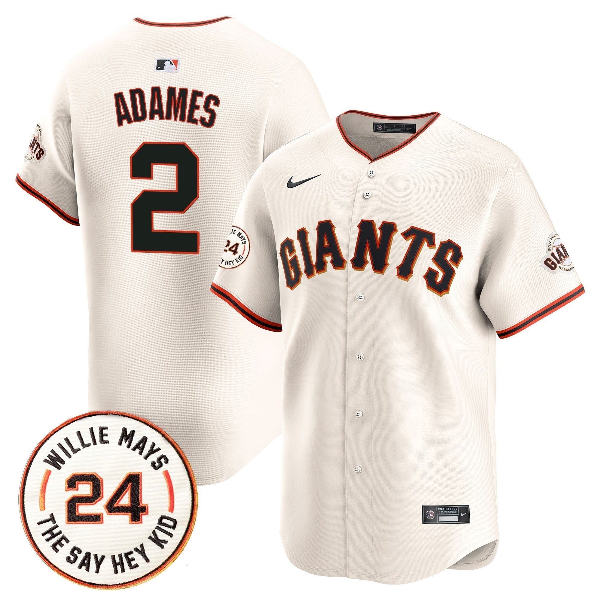 SF 2025 Willie Mays Patch Vapor Premier Limited Jersey - Stitched