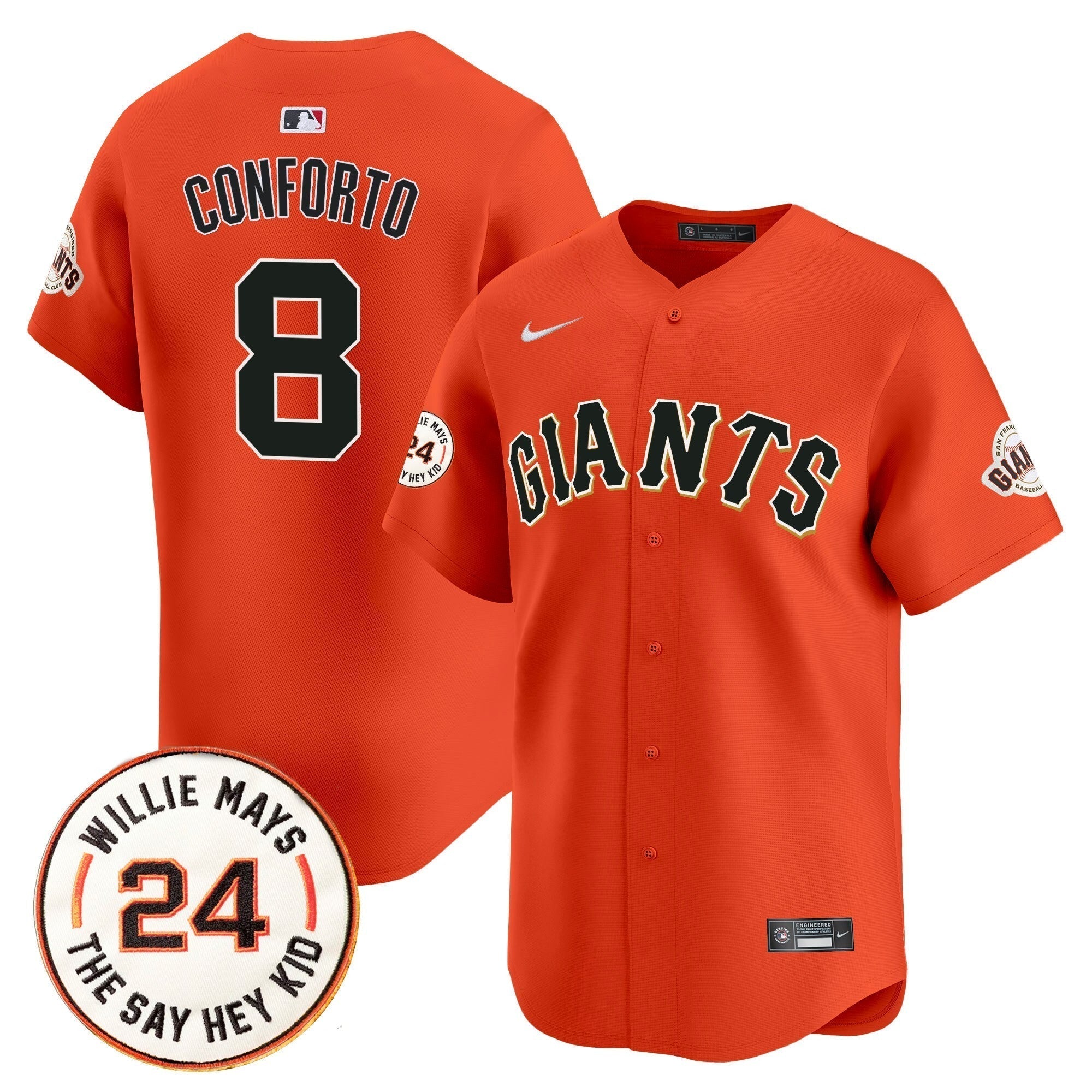 SF 2025 Willie Mays Patch Vapor Premier Limited Jersey - Stitched