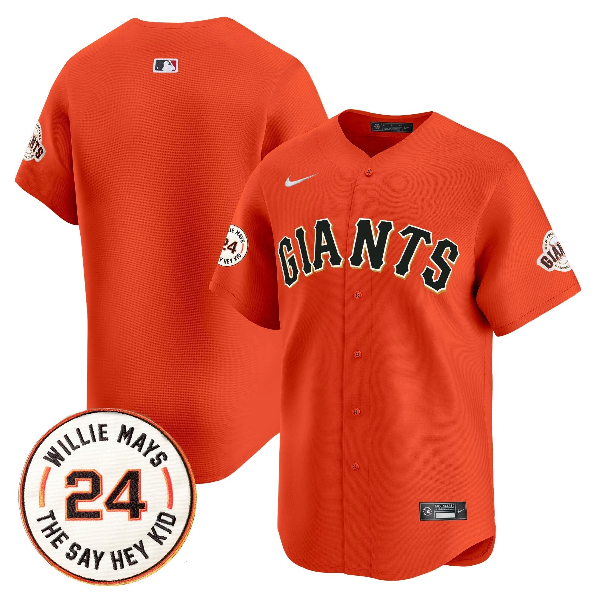 SF 2025 Willie Mays Patch Vapor Premier Limited Jersey - Stitched
