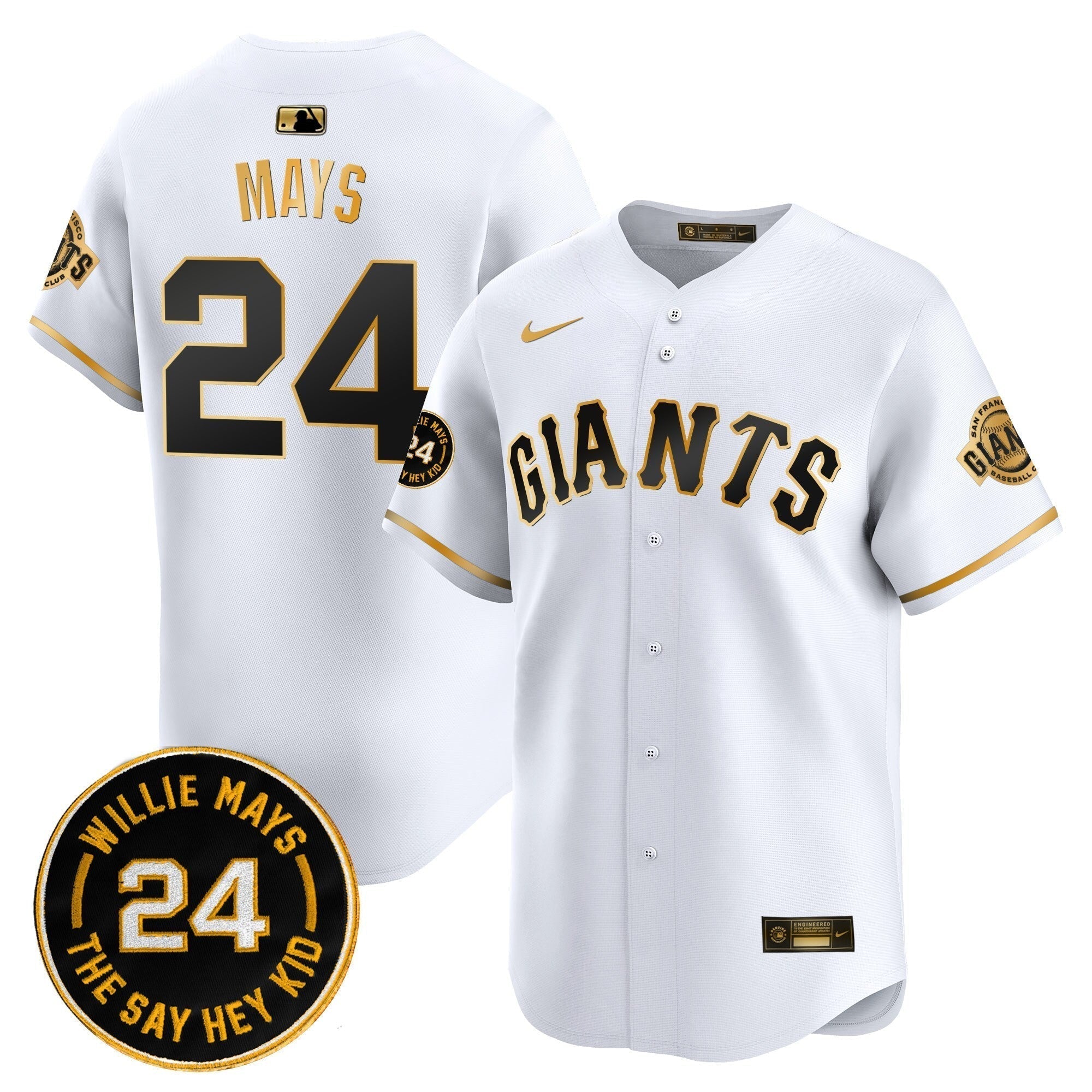 SF 2025 Willie Mays Patch Vapor Premier Limited Jersey - Stitched