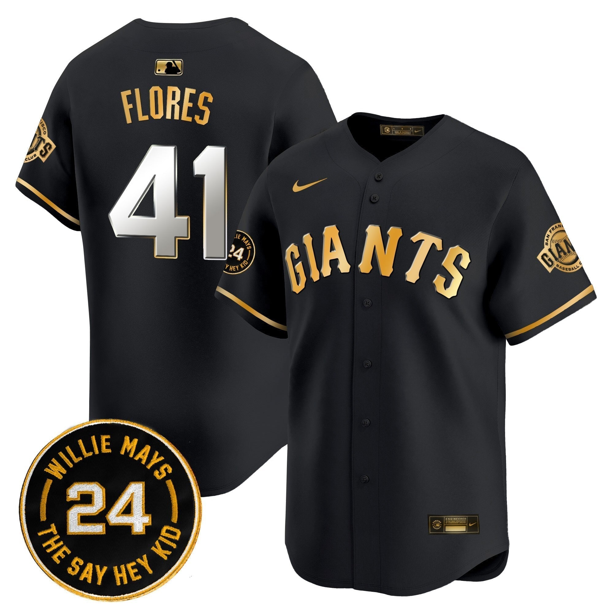 SF 2025 Willie Mays Patch Vapor Premier Limited Jersey - Stitched