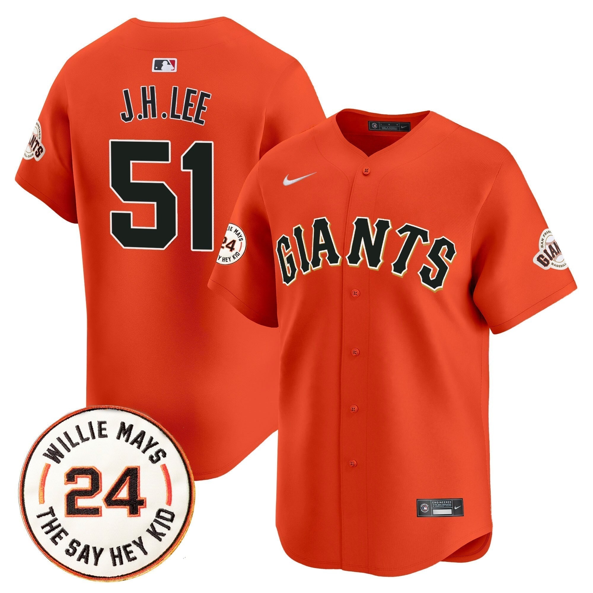 SF 2025 Willie Mays Patch Vapor Premier Limited Jersey - Stitched