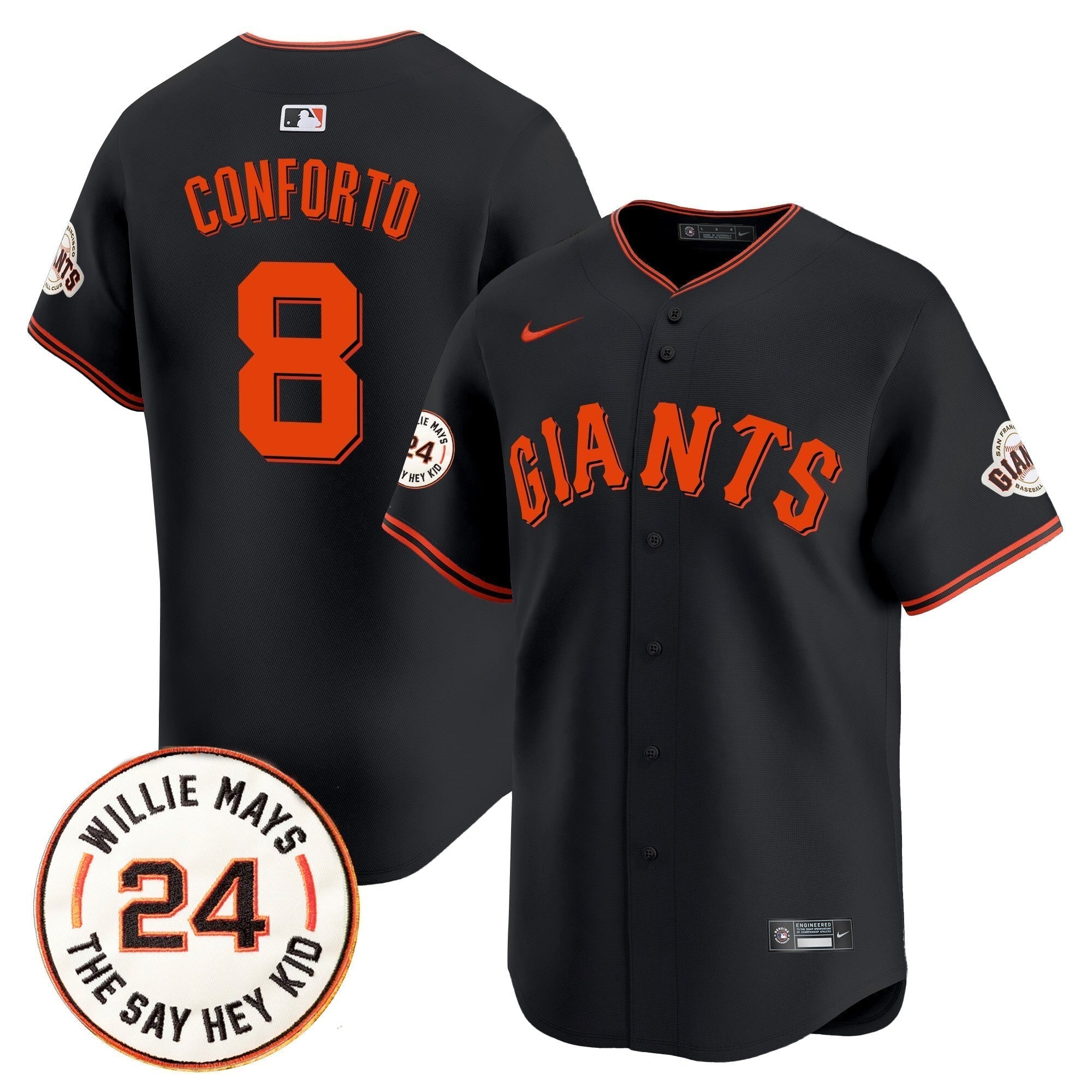 SF 2025 Willie Mays Patch Vapor Premier Limited Jersey - Stitched