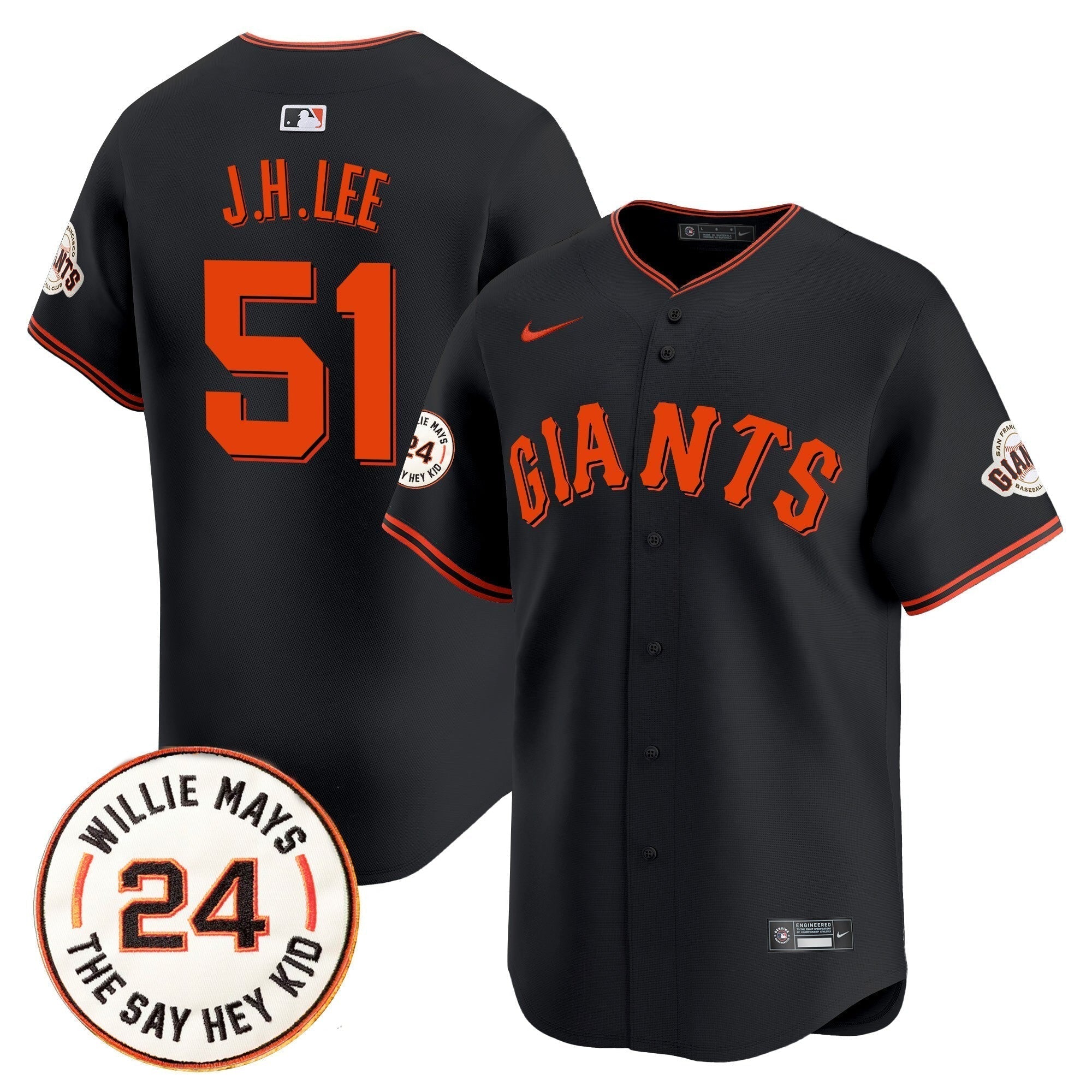 SF 2025 Willie Mays Patch Vapor Premier Limited Jersey - Stitched