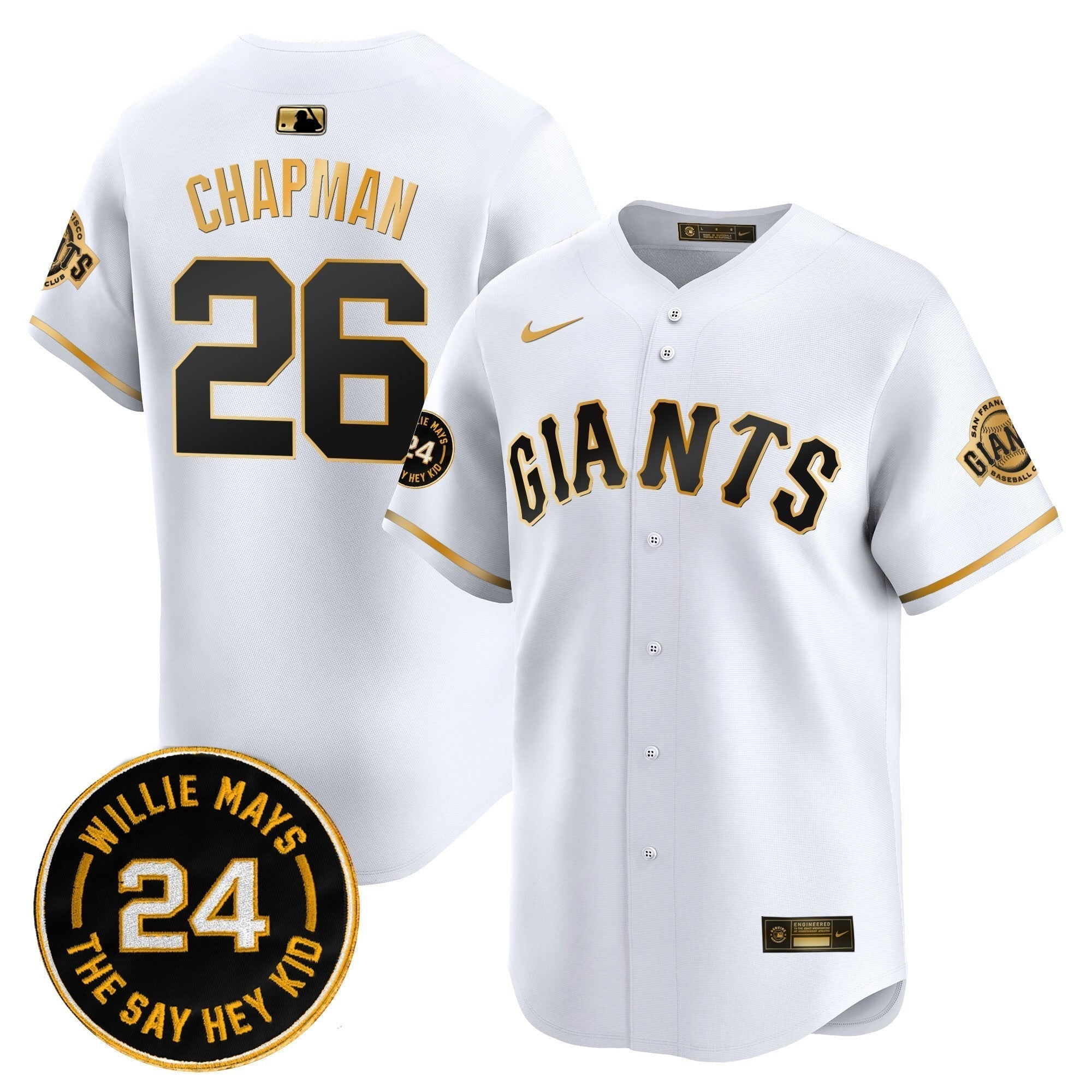 SF 2025 Willie Mays Patch Vapor Premier Limited Jersey - Stitched