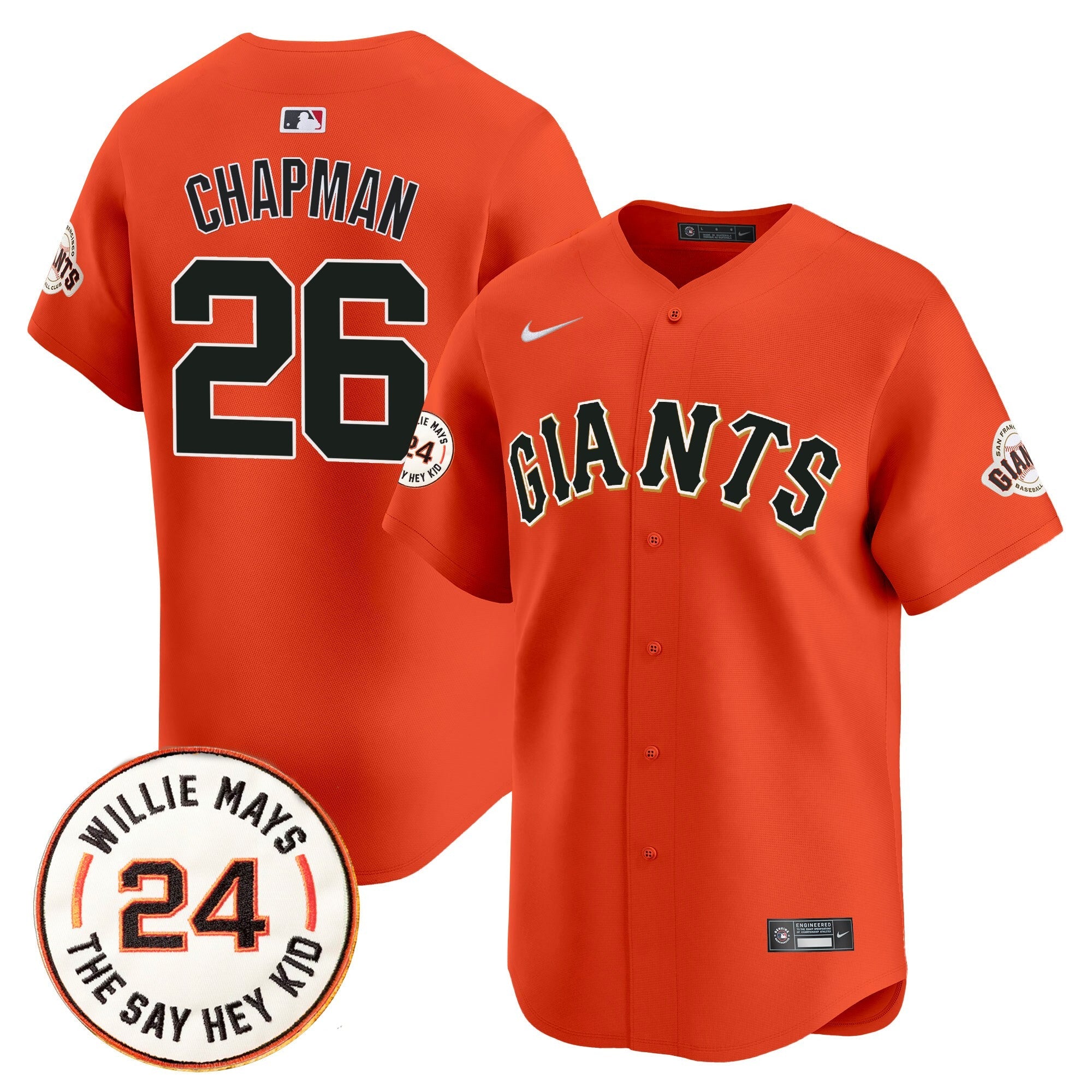 SF 2025 Willie Mays Patch Vapor Premier Limited Jersey - Stitched