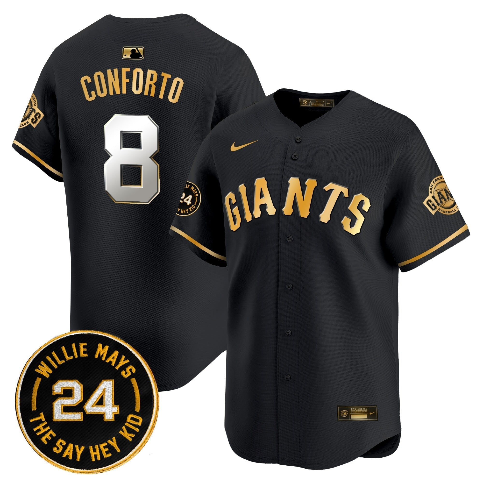 SF 2025 Willie Mays Patch Vapor Premier Limited Jersey - Stitched