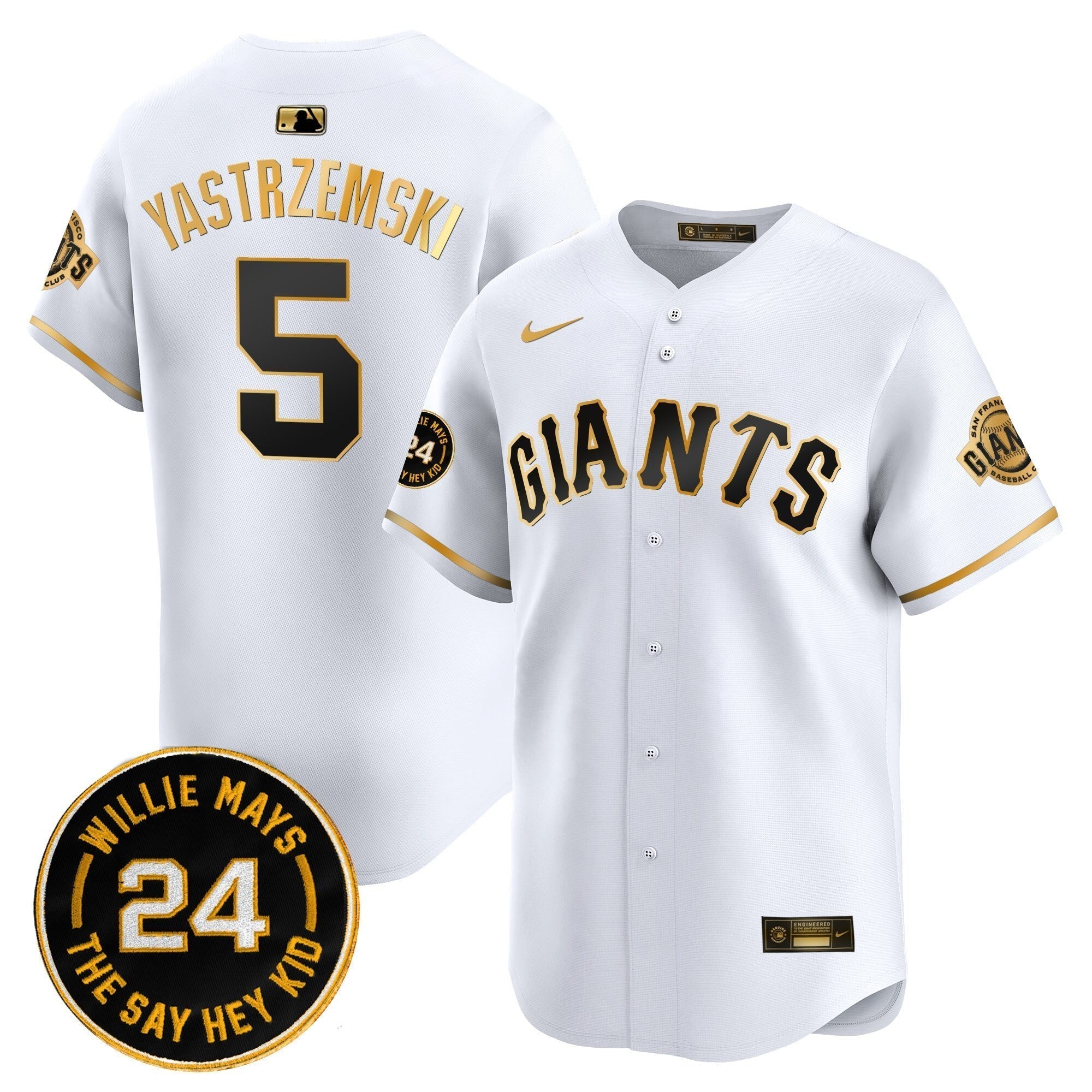 SF 2025 Willie Mays Patch Vapor Premier Limited Jersey - Stitched