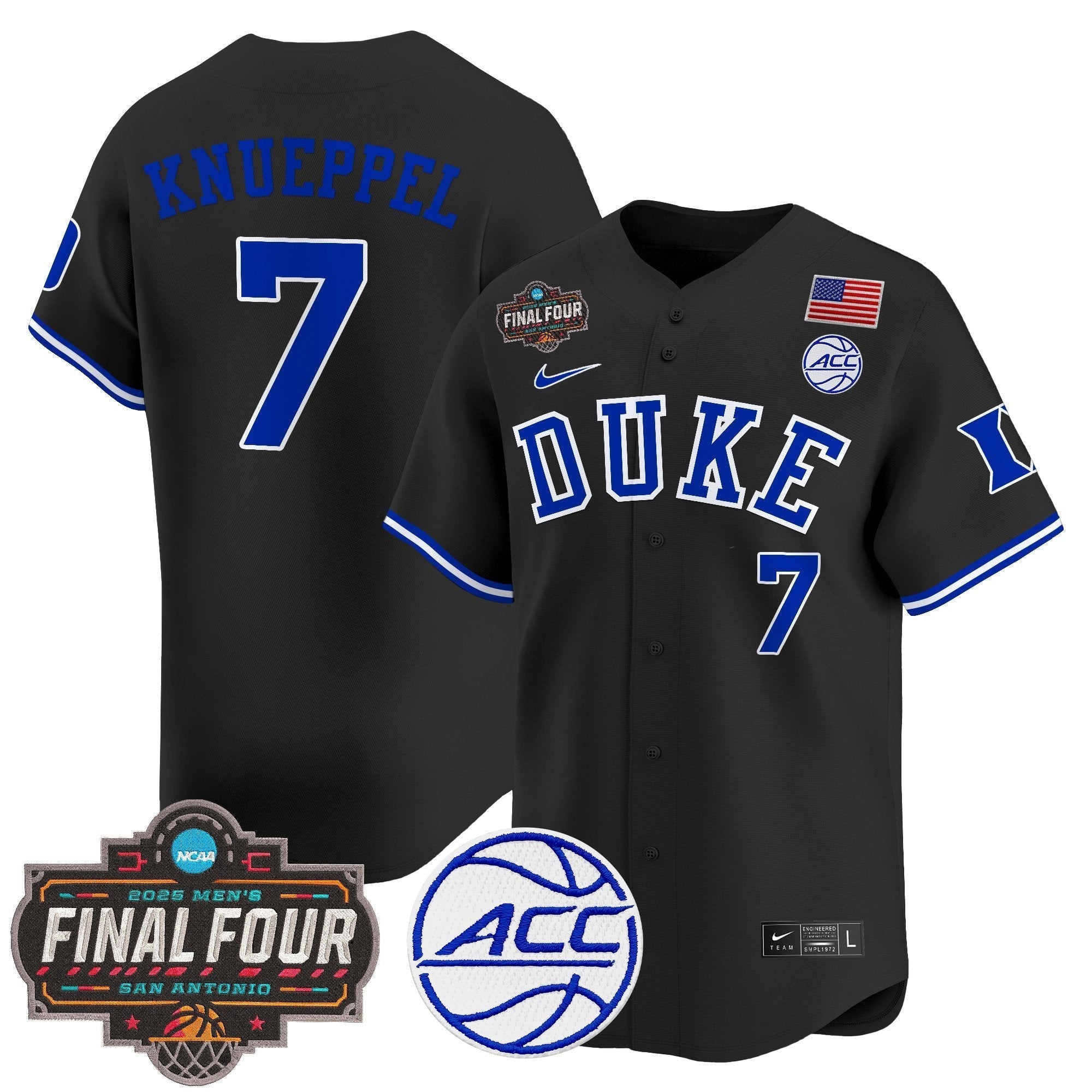 DUKE 2025 Final Four Patch Vapor Baseball Jersey - Stitched