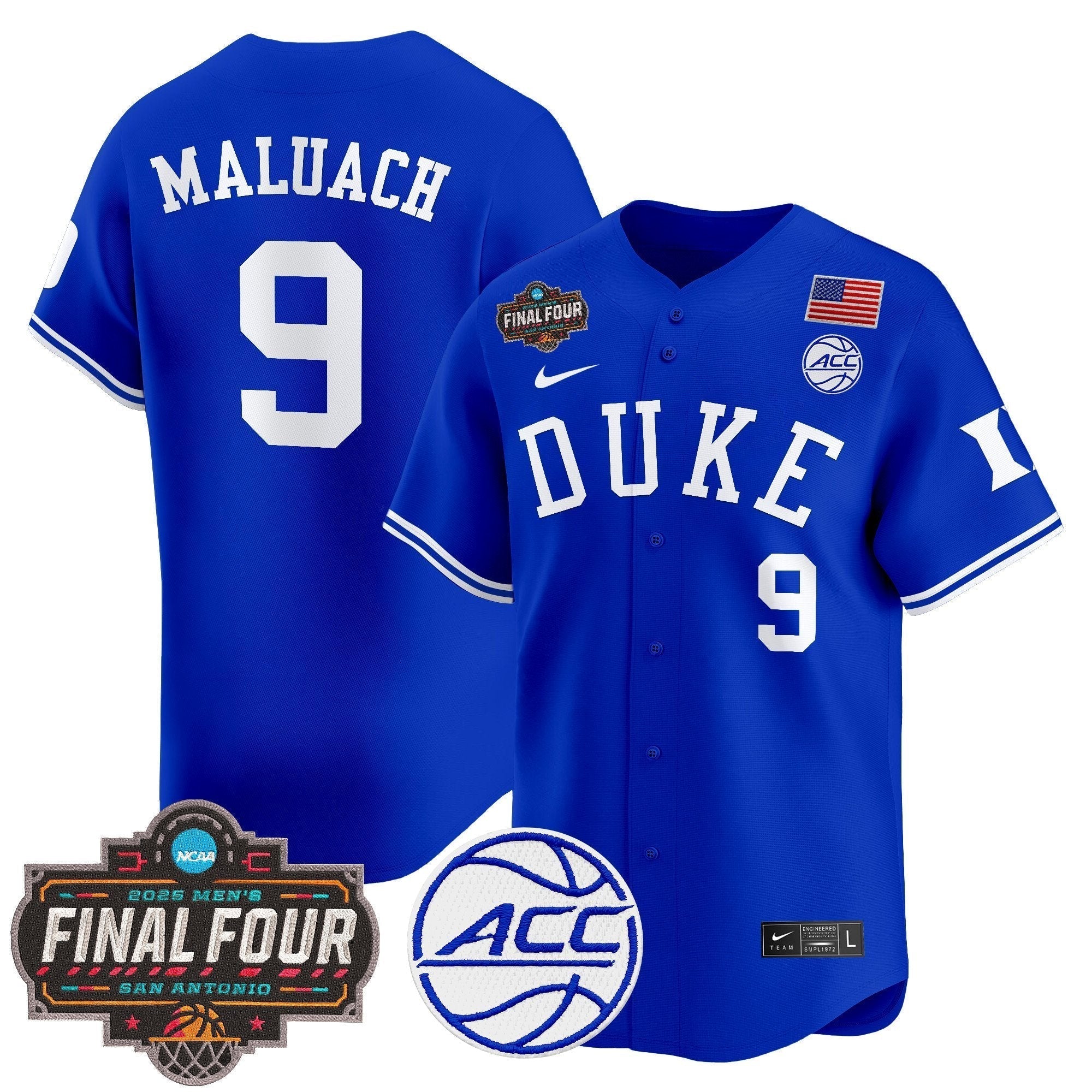 DUKE 2025 Final Four Patch Vapor Baseball Jersey - Stitched