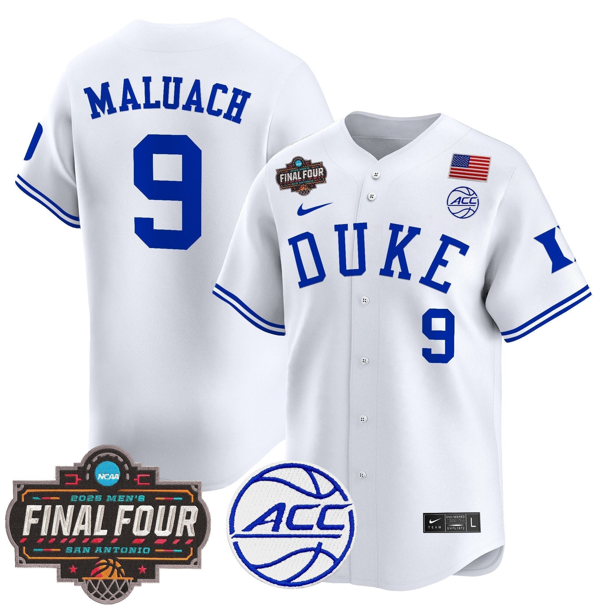 DUKE 2025 Final Four Patch Vapor Baseball Jersey - Stitched
