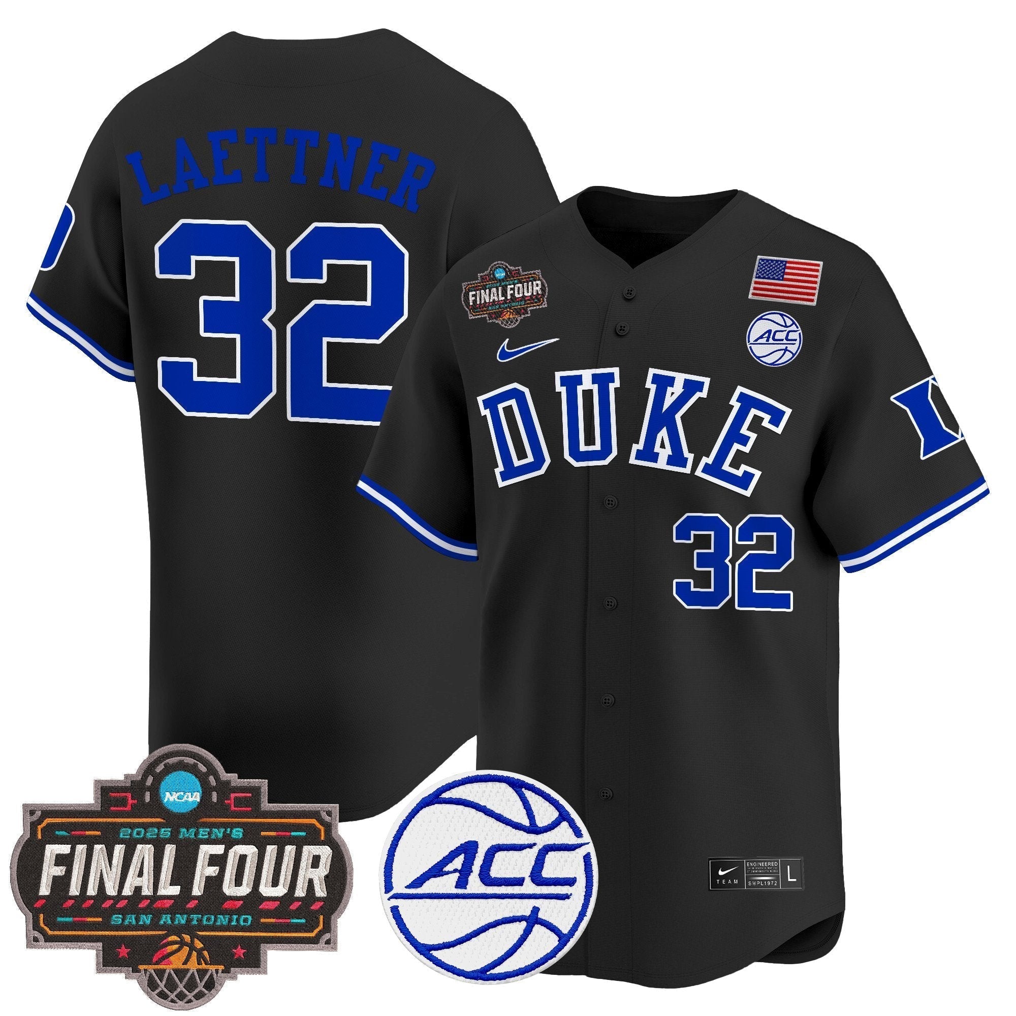 DUKE 2025 Final Four Patch Vapor Baseball Jersey - Stitched