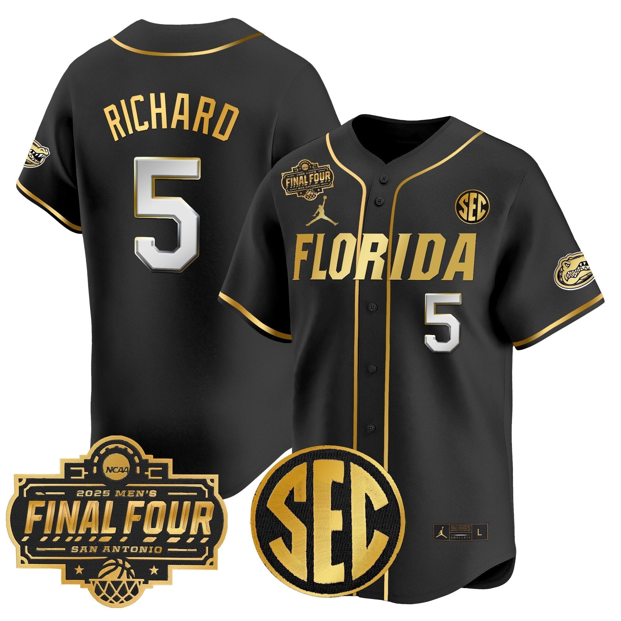 UF 2025 Final Four Patch Vapor Baseball Jersey - Stitched