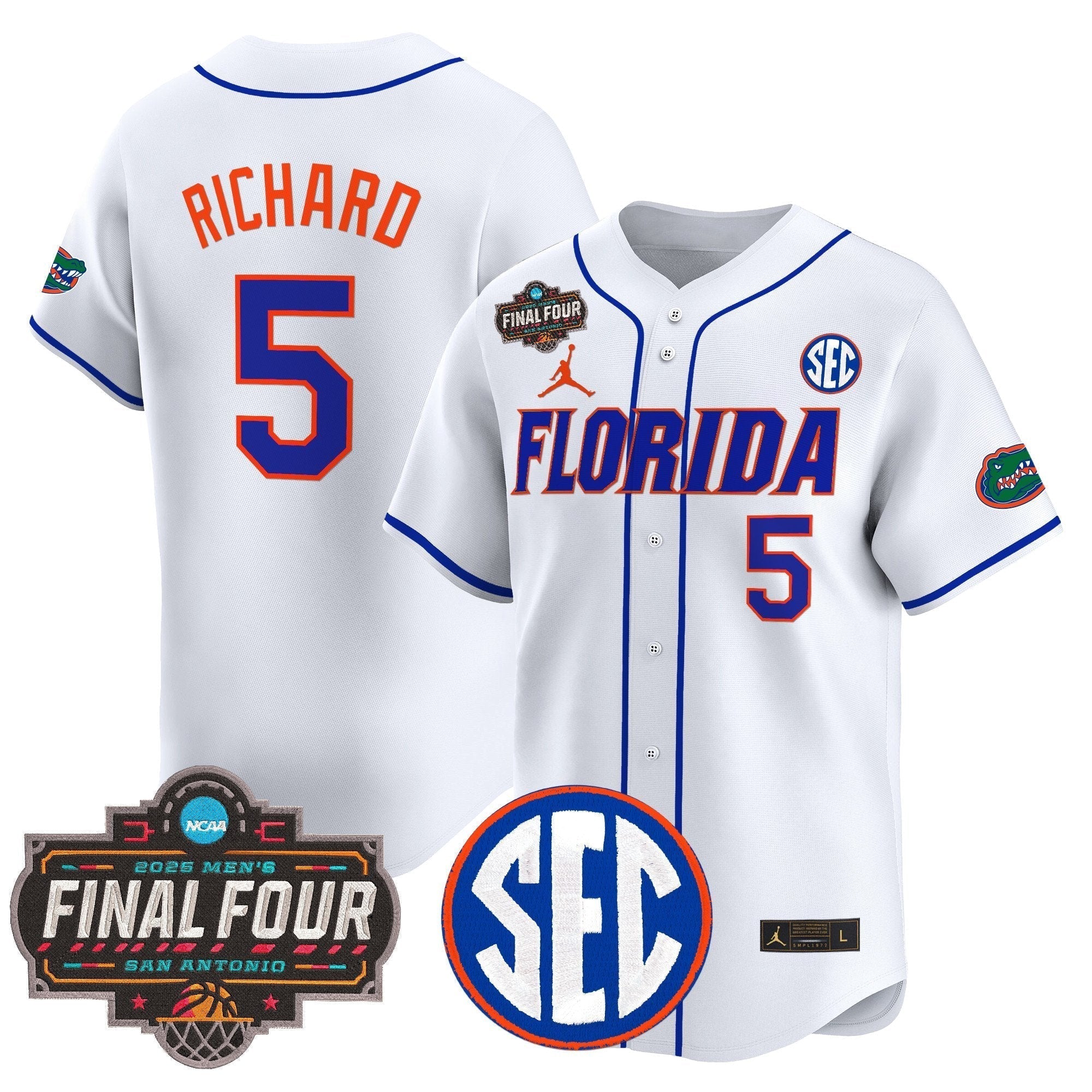 UF 2025 Final Four Patch Vapor Baseball Jersey - Stitched