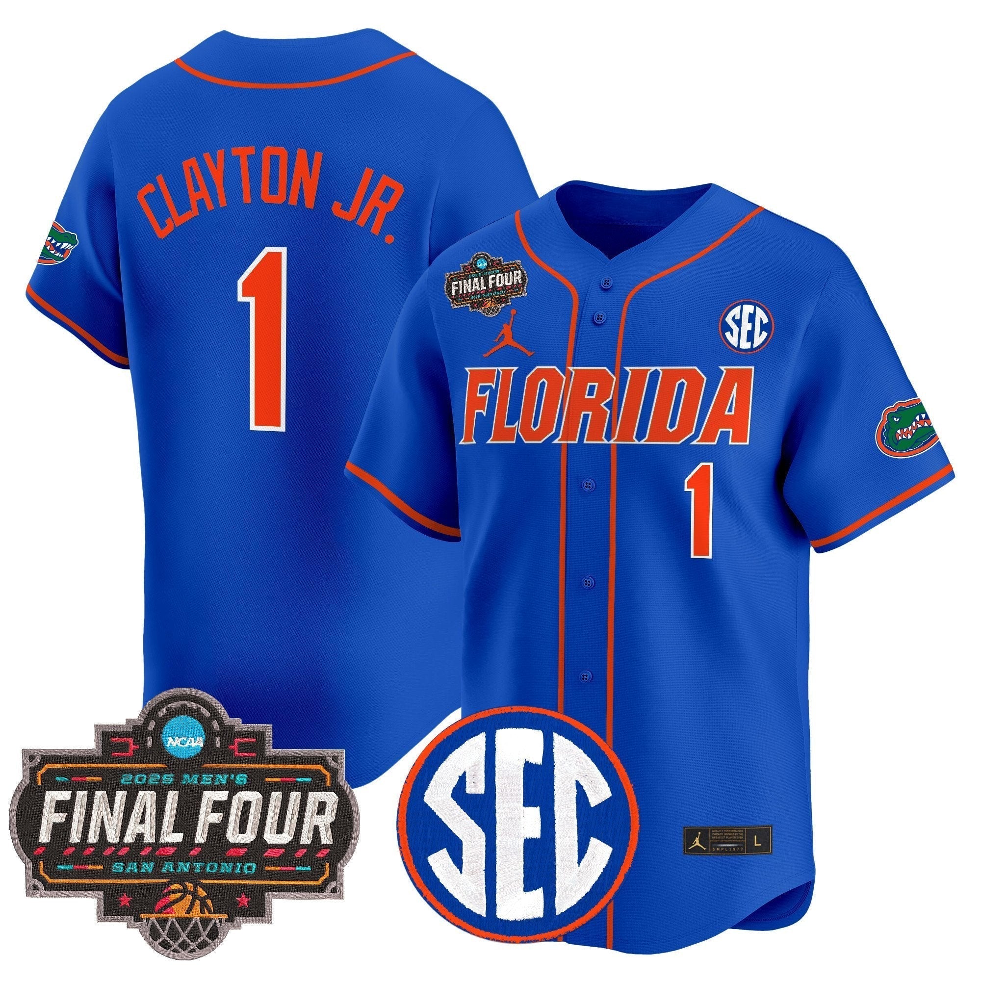 UF 2025 Final Four Patch Vapor Baseball Jersey - Stitched