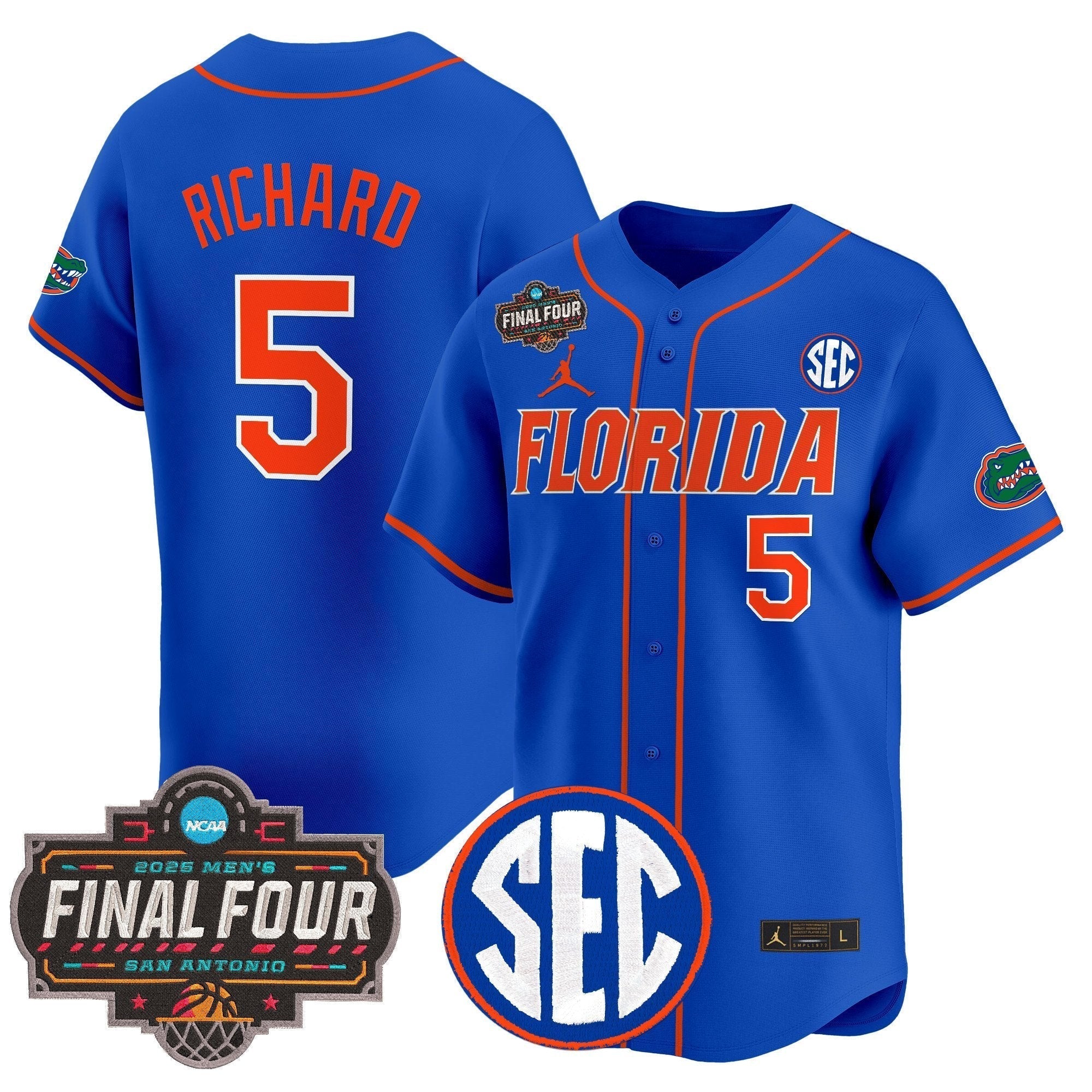 UF 2025 Final Four Patch Vapor Baseball Jersey - Stitched
