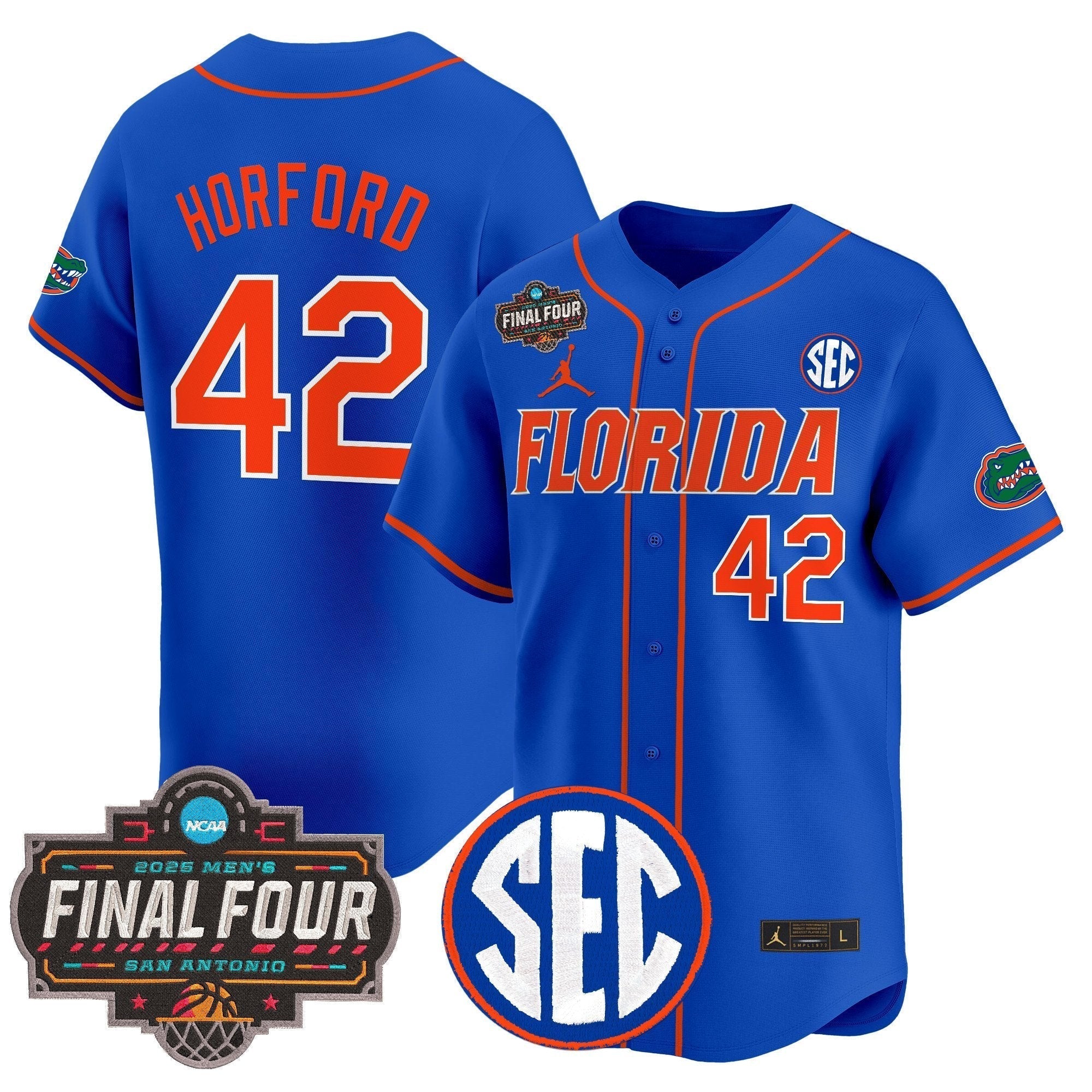 UF 2025 Final Four Patch Vapor Baseball Jersey - Stitched