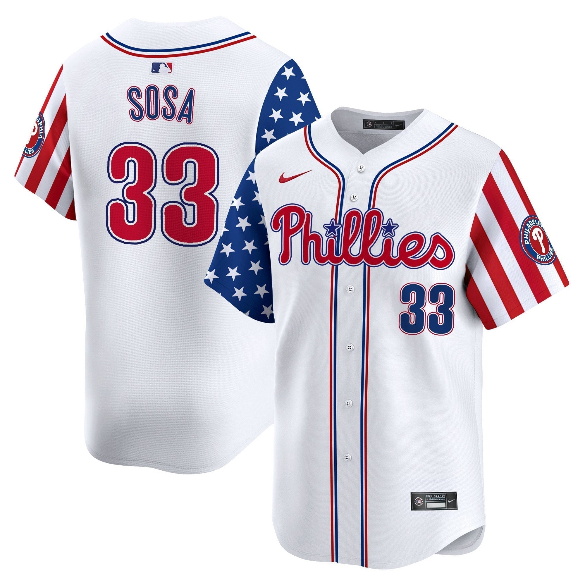 Phillies 2025 Independence Day Vapor Premier Limited Jersey - Stitched