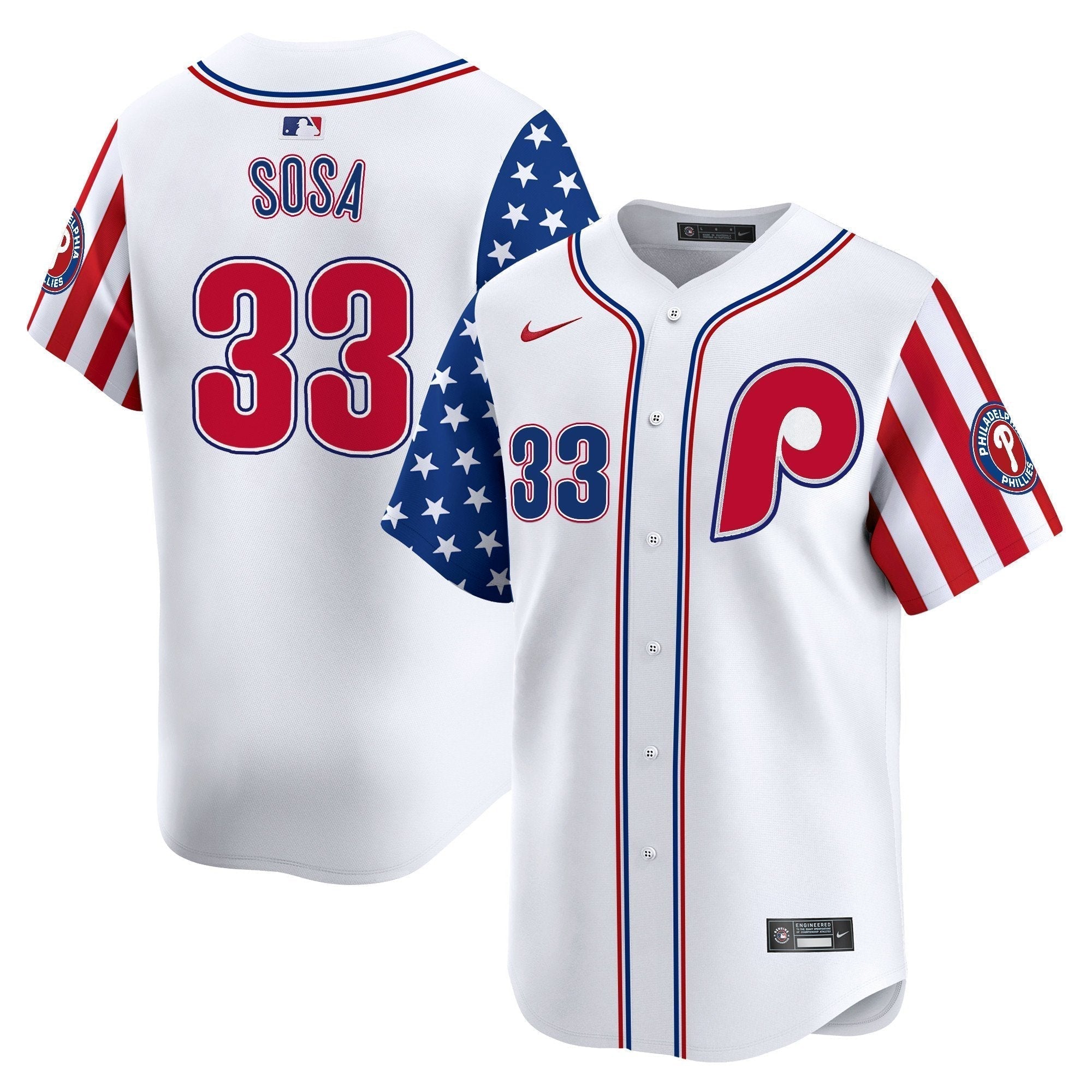 Phillies 2025 Independence Day Vapor Premier Limited Jersey - Stitched