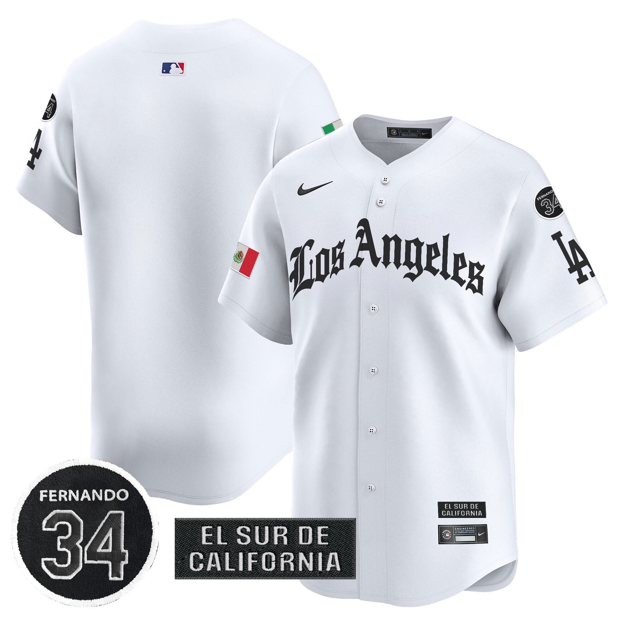 Dodgers Mexico 2025 LA Gothic Style Patch Vapor Premier Limited Jersey - Stitched
