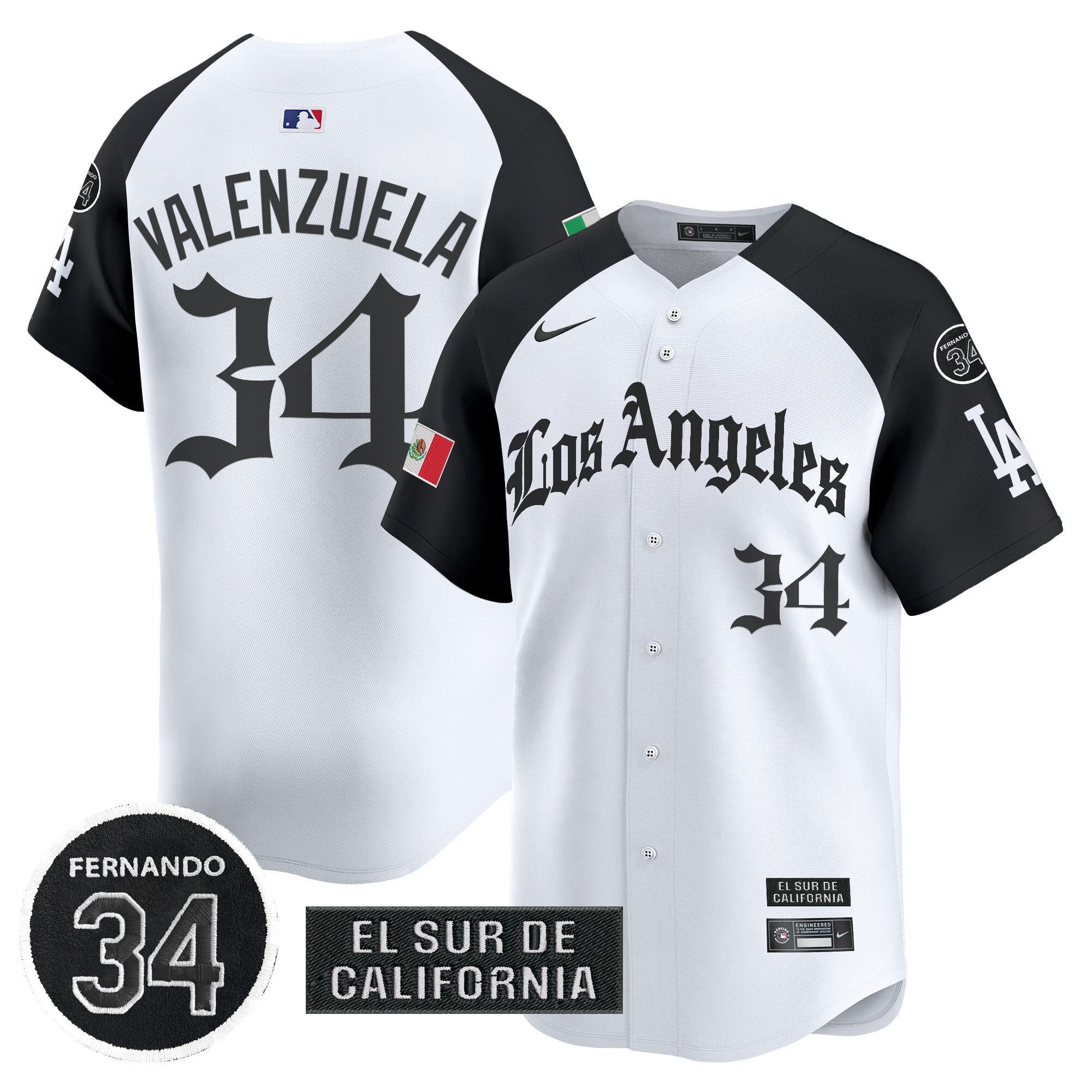 Dodgers Mexico 2025 LA Gothic Style Patch Vapor Premier Limited Jersey - Stitched