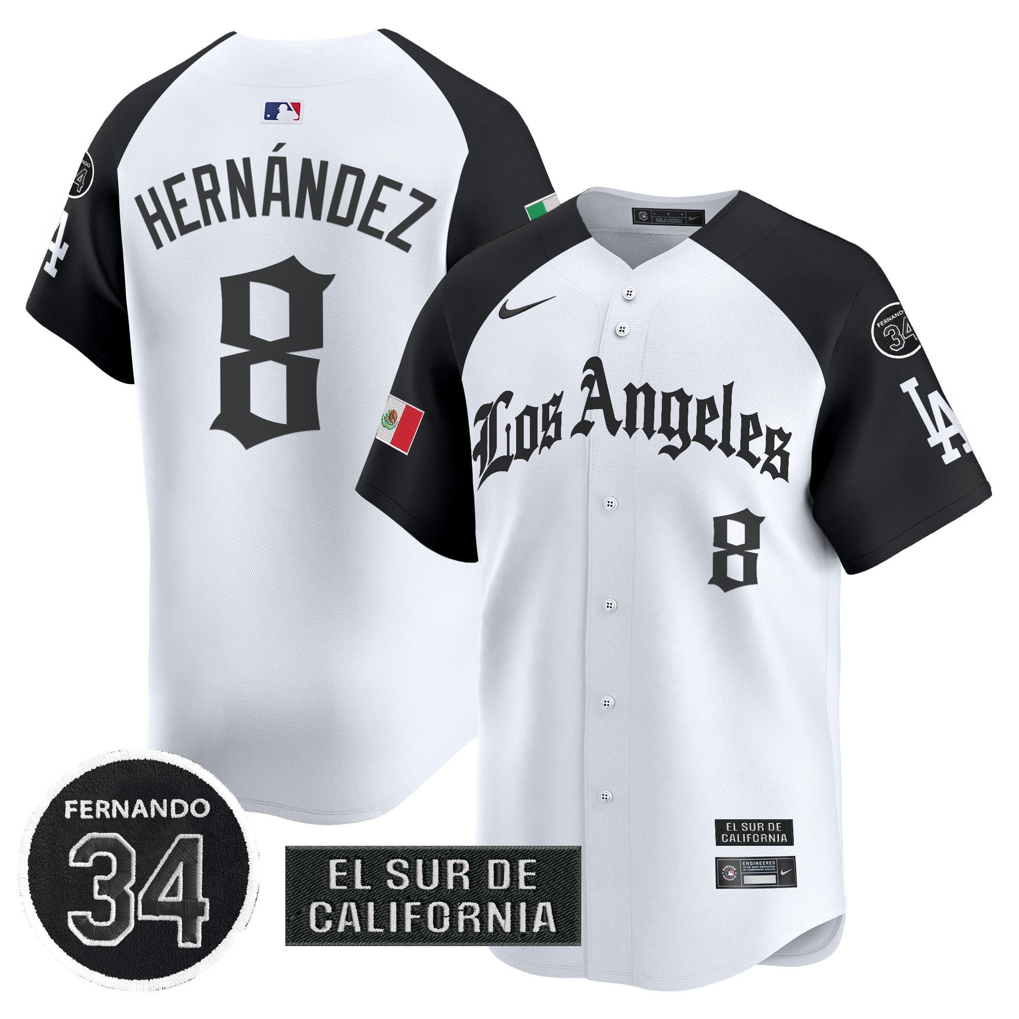 Dodgers Mexico 2025 LA Gothic Style Patch Vapor Premier Limited Jersey - Stitched