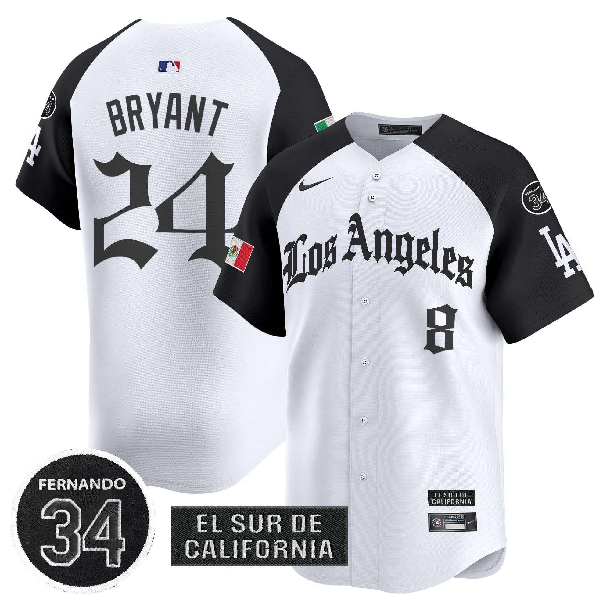Dodgers Mexico 2025 LA Gothic Style Patch Vapor Premier Limited Jersey - Stitched