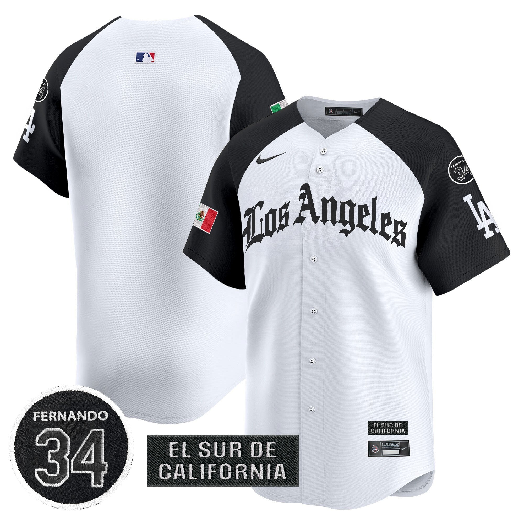 Dodgers Mexico 2025 LA Gothic Style Patch Vapor Premier Limited Jersey - Stitched