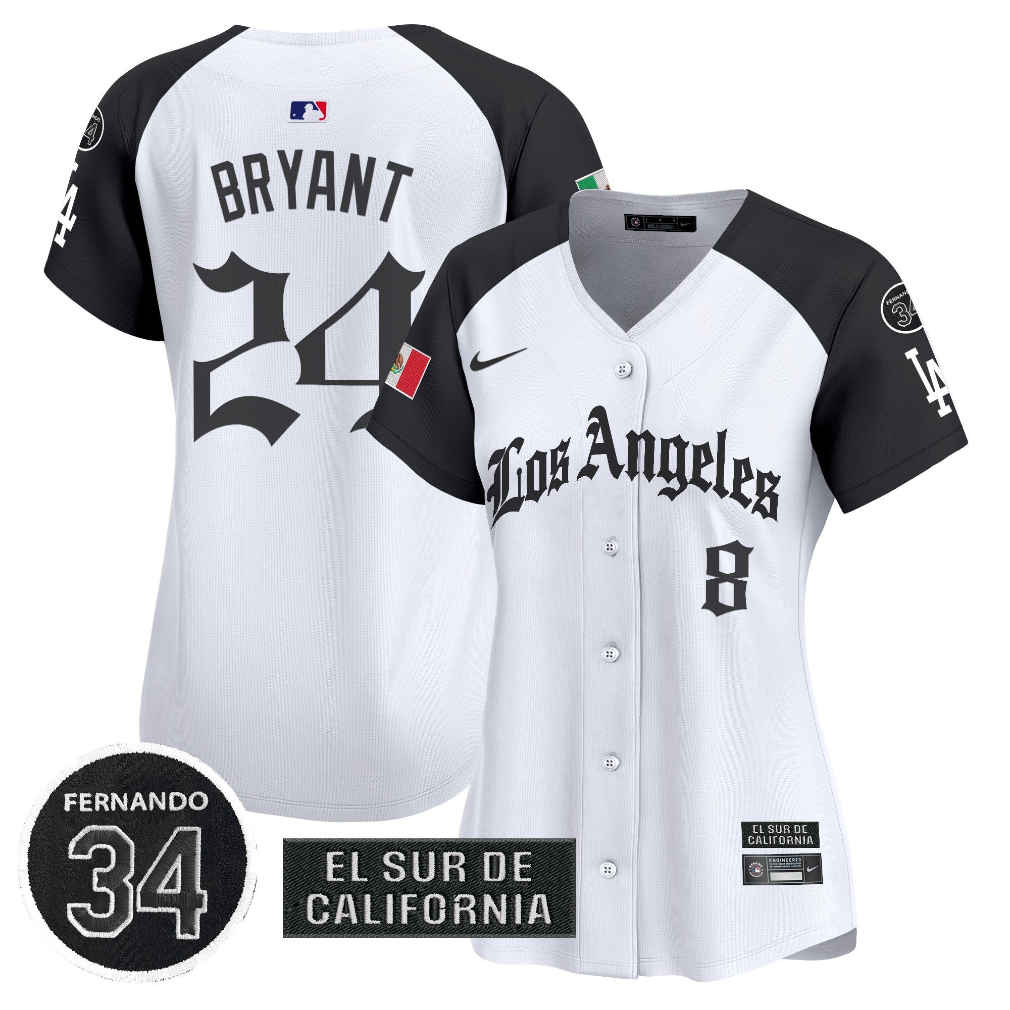 Women's Dodgers Mexico 2025 LA Gothic Style Patch Vapor Premier Limited Jersey - Stitched