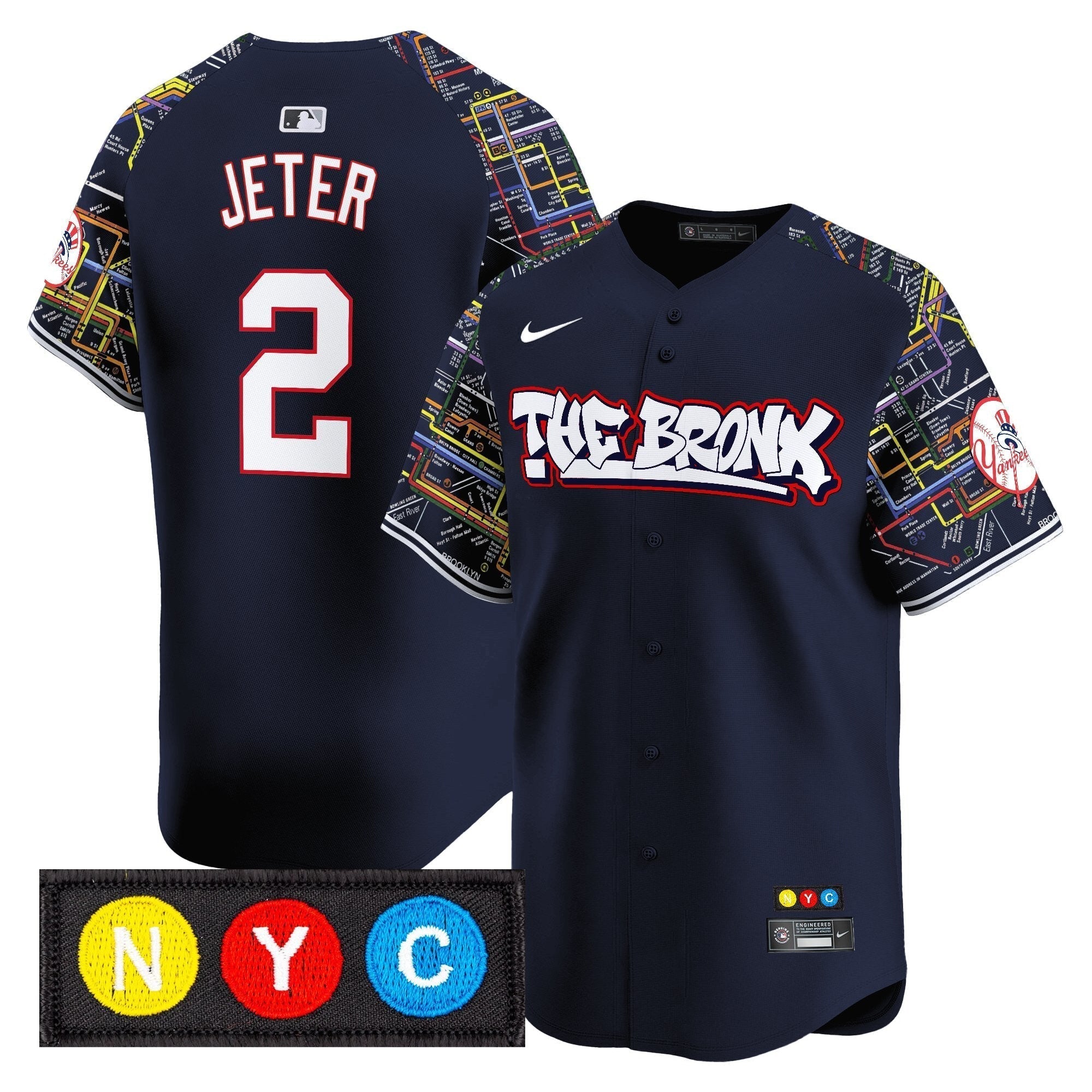 NYY The Bronx Subway Style Vapor Premier Limited Jersey - Stitched