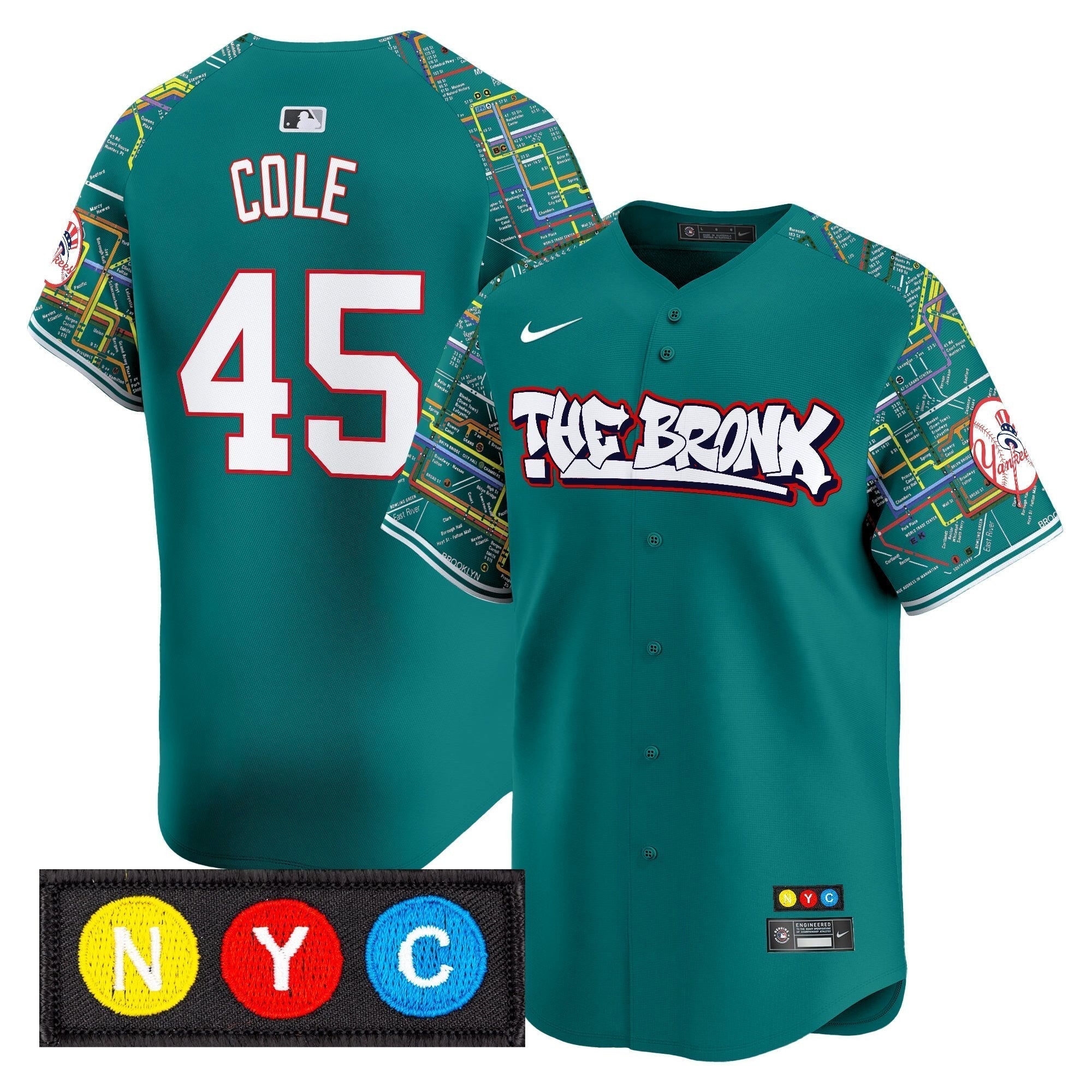 NYY The Bronx Subway Style Vapor Premier Limited Jersey - Stitched