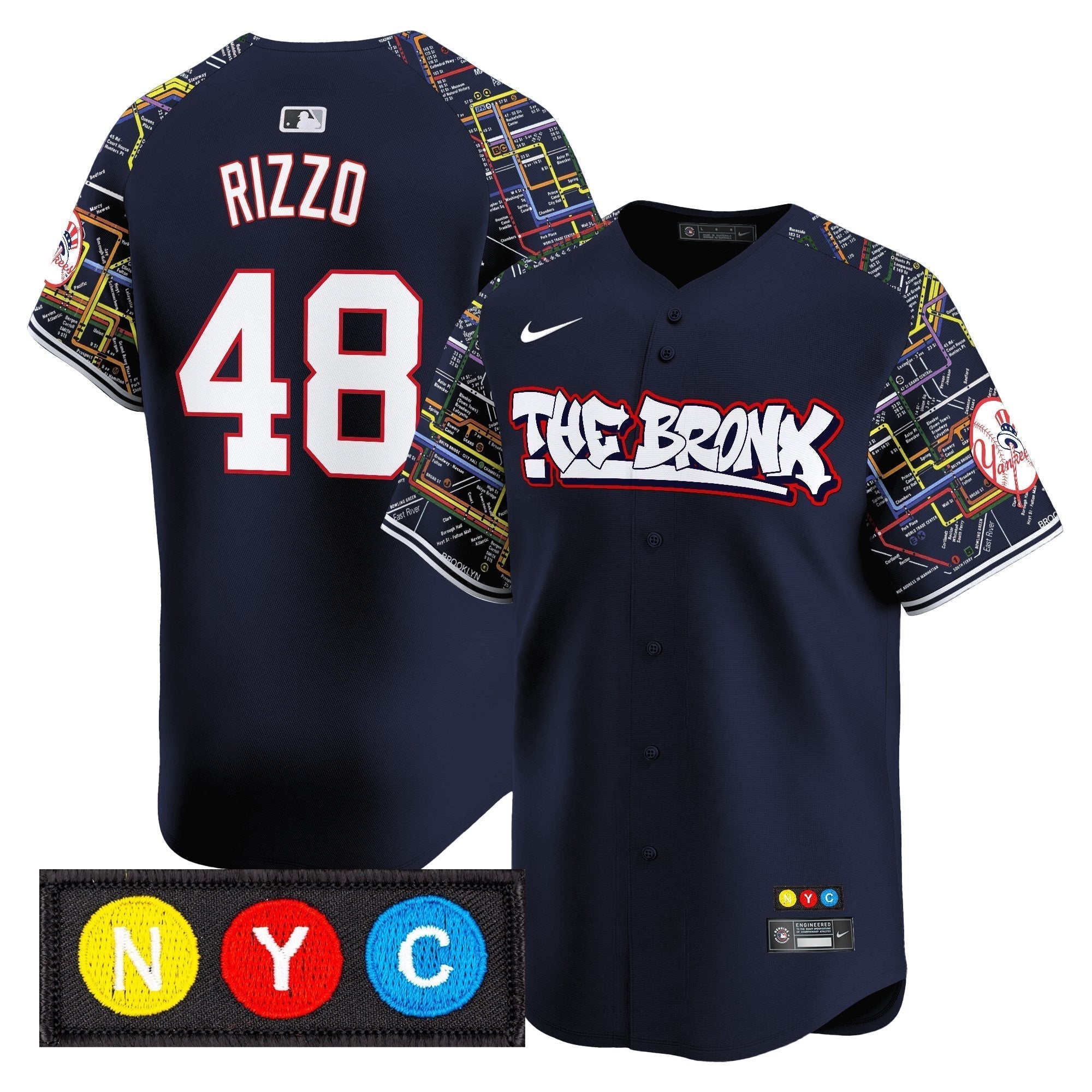 NYY The Bronx Subway Style Vapor Premier Limited Jersey - Stitched