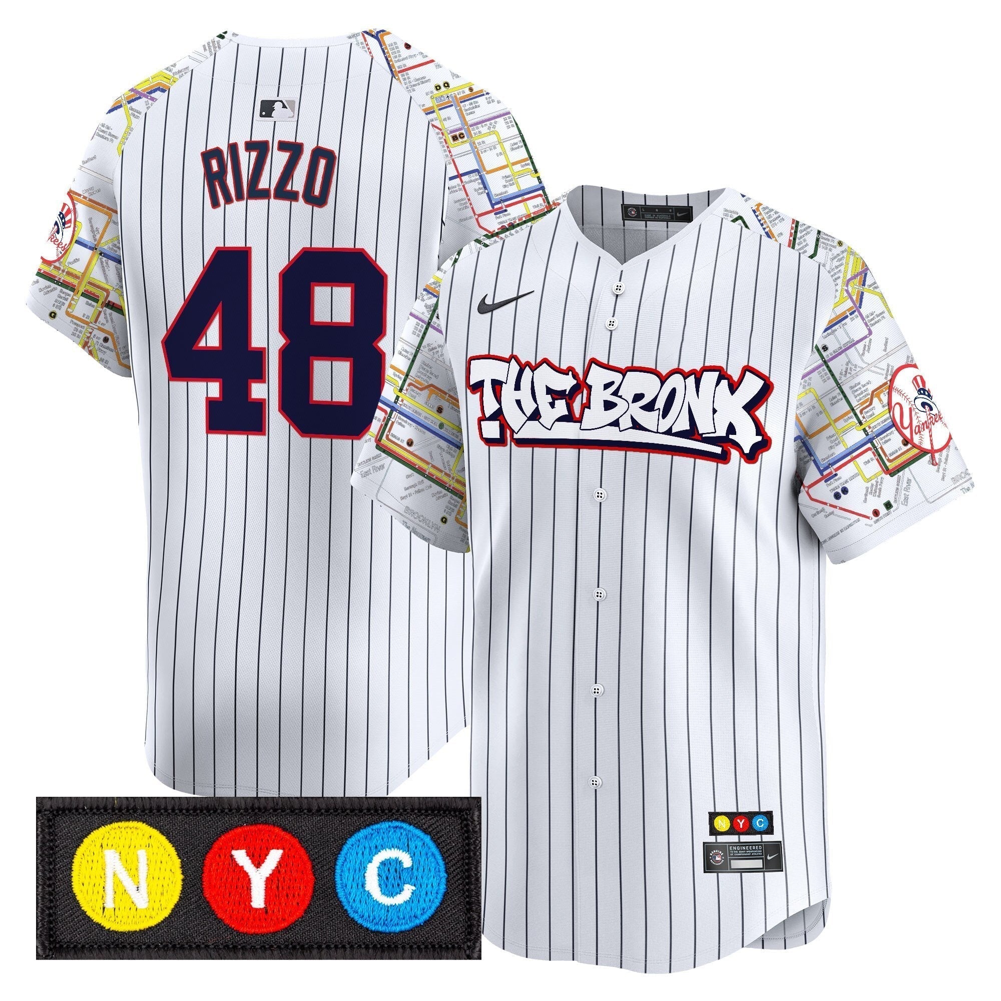 NYY The Bronx Subway Style Vapor Premier Limited Jersey - Stitched