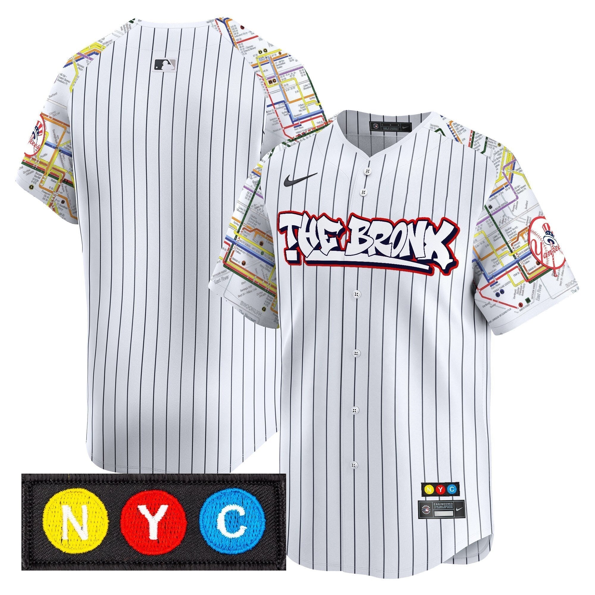 NYY The Bronx Subway Style Vapor Premier Limited Jersey - Stitched