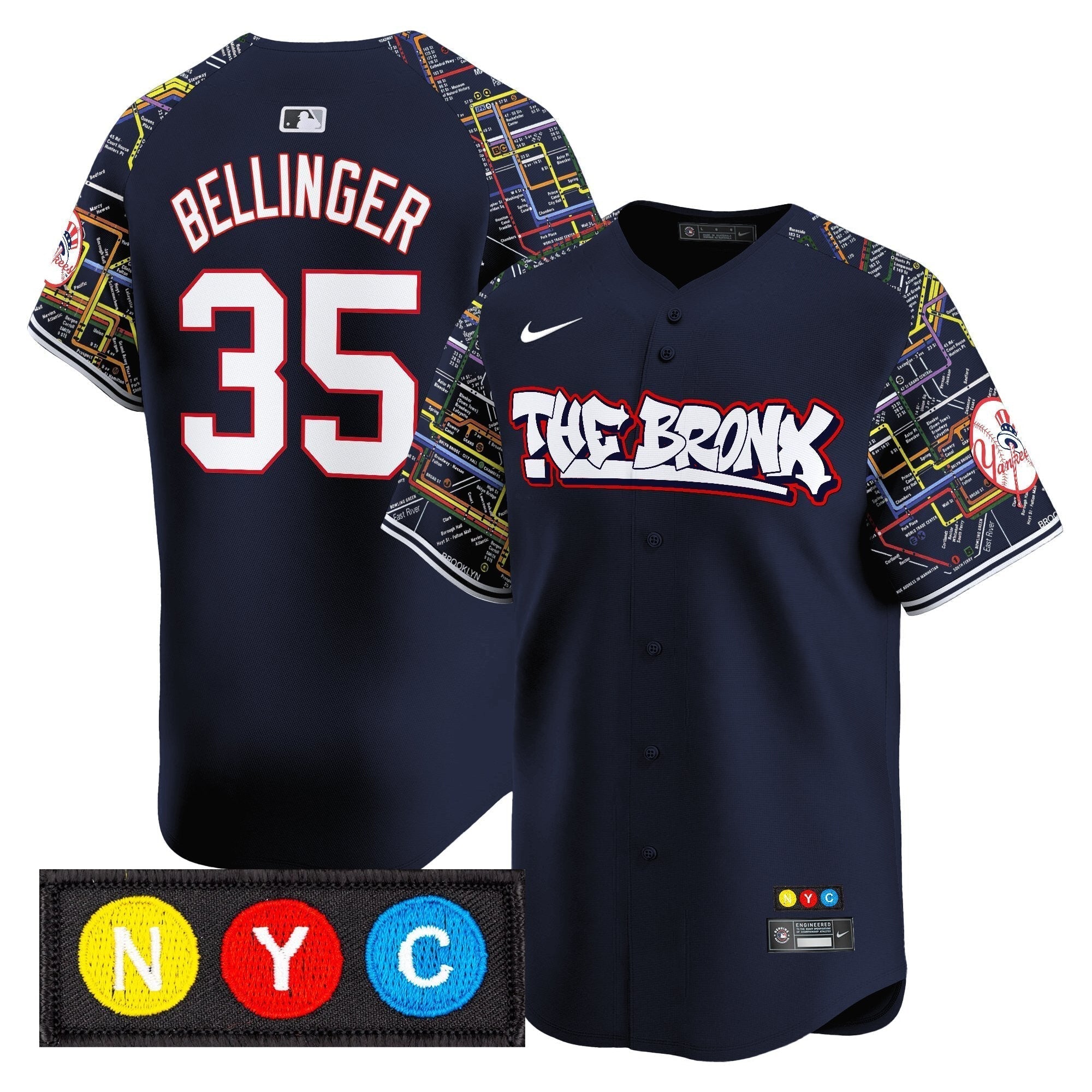 NYY The Bronx Subway Style Vapor Premier Limited Jersey - Stitched