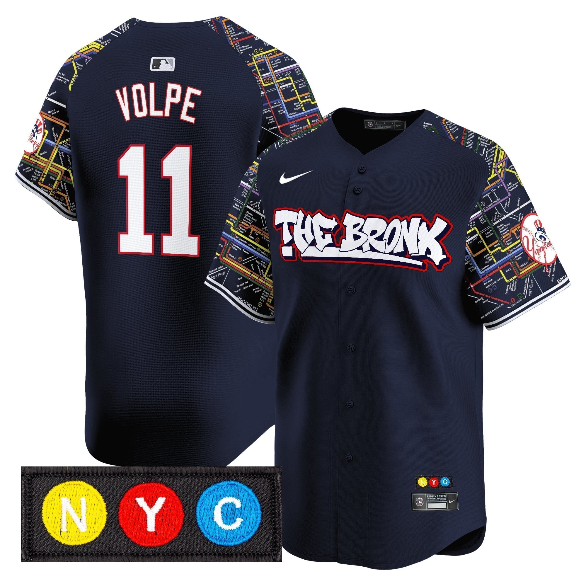 NYY The Bronx Subway Style Vapor Premier Limited Jersey - Stitched