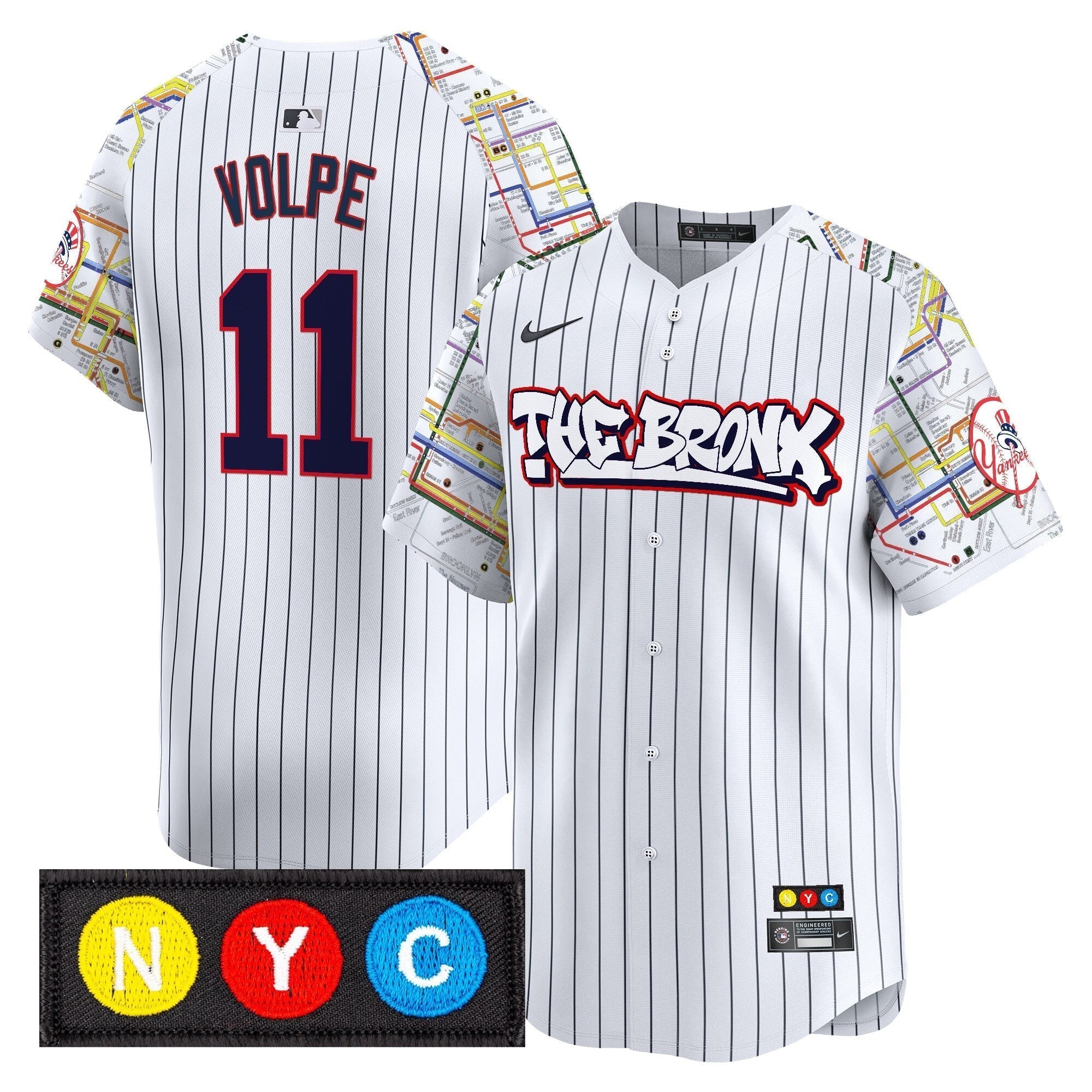NYY The Bronx Subway Style Vapor Premier Limited Jersey - Stitched