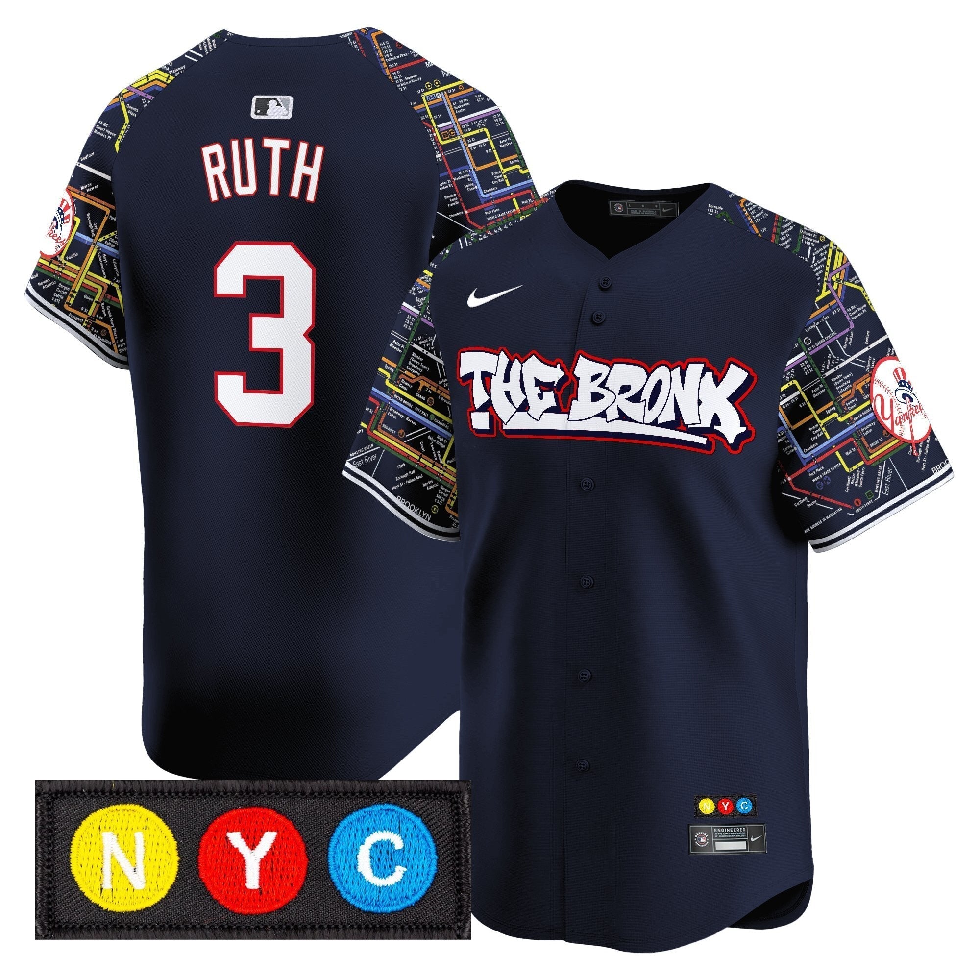 NYY The Bronx Subway Style Vapor Premier Limited Jersey - Stitched