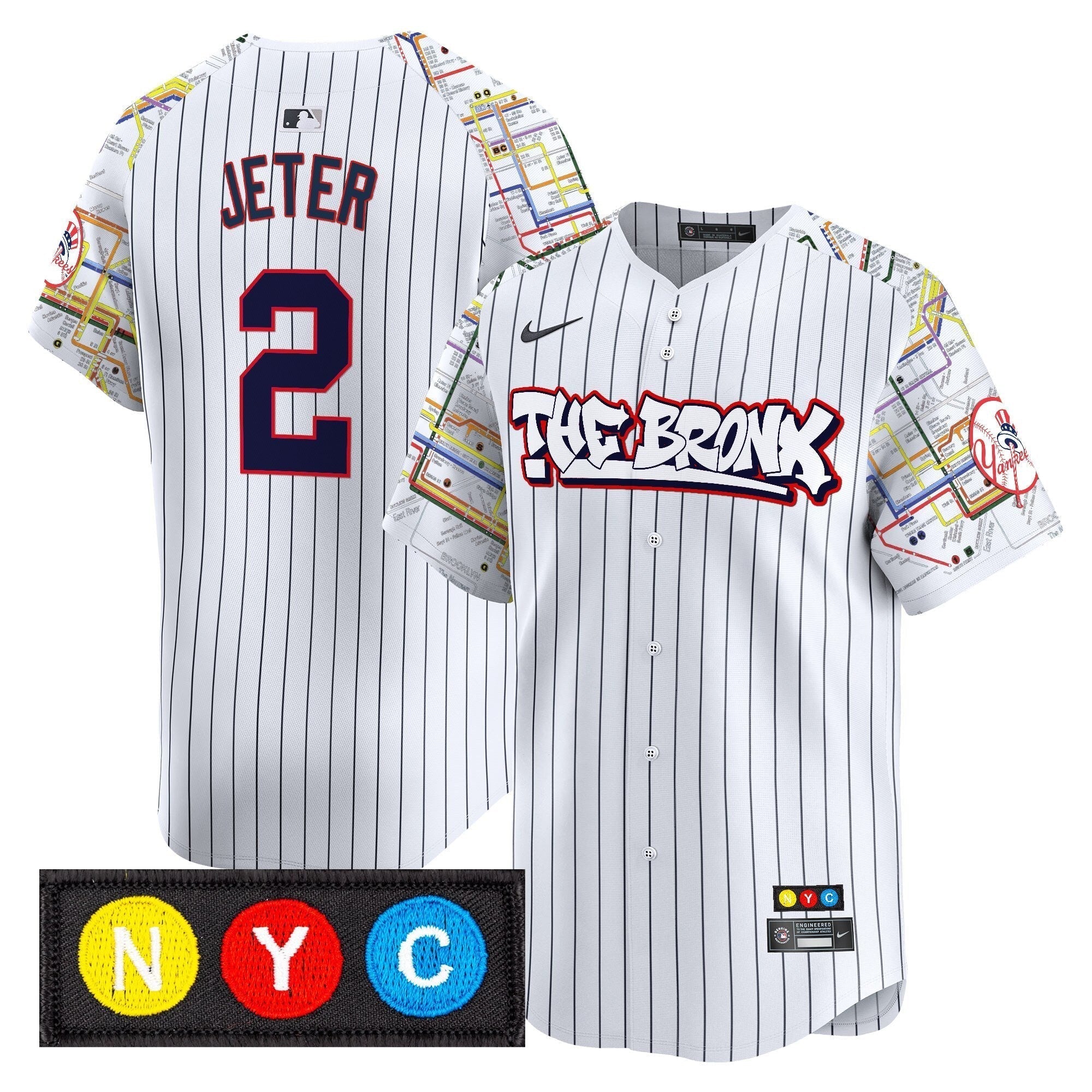 NYY The Bronx Subway Style Vapor Premier Limited Jersey - Stitched