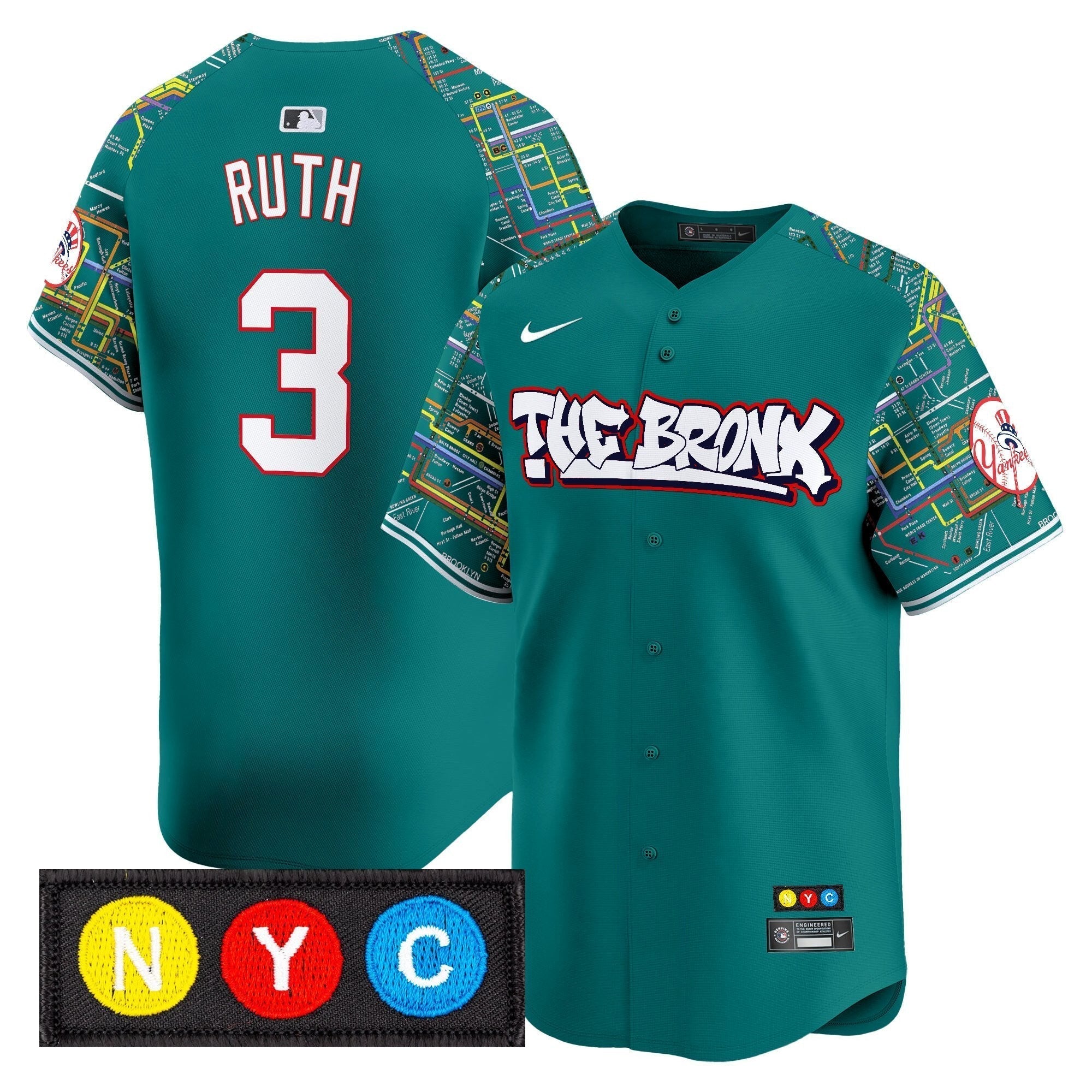 NYY The Bronx Subway Style Vapor Premier Limited Jersey - Stitched