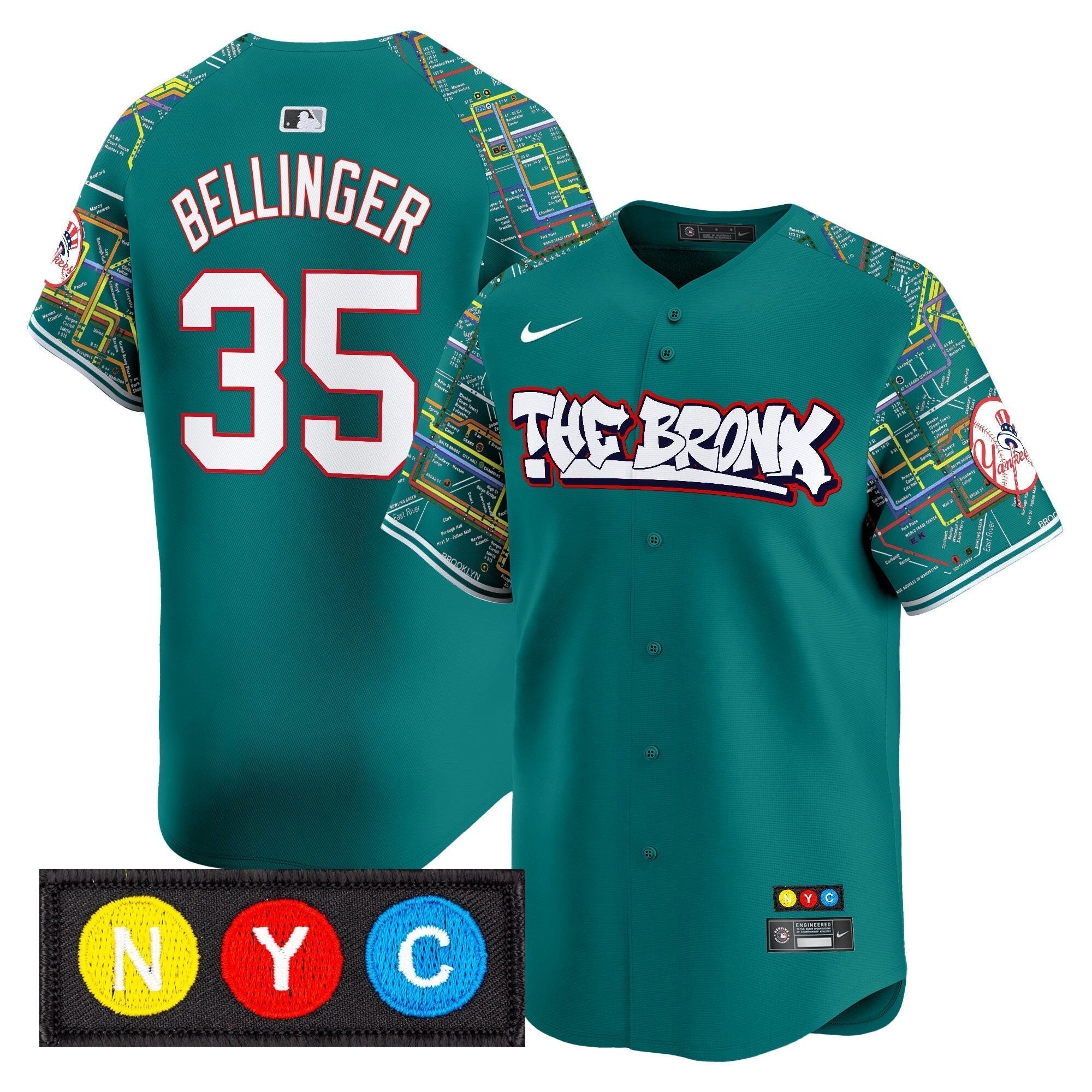 NYY The Bronx Subway Style Vapor Premier Limited Jersey - Stitched