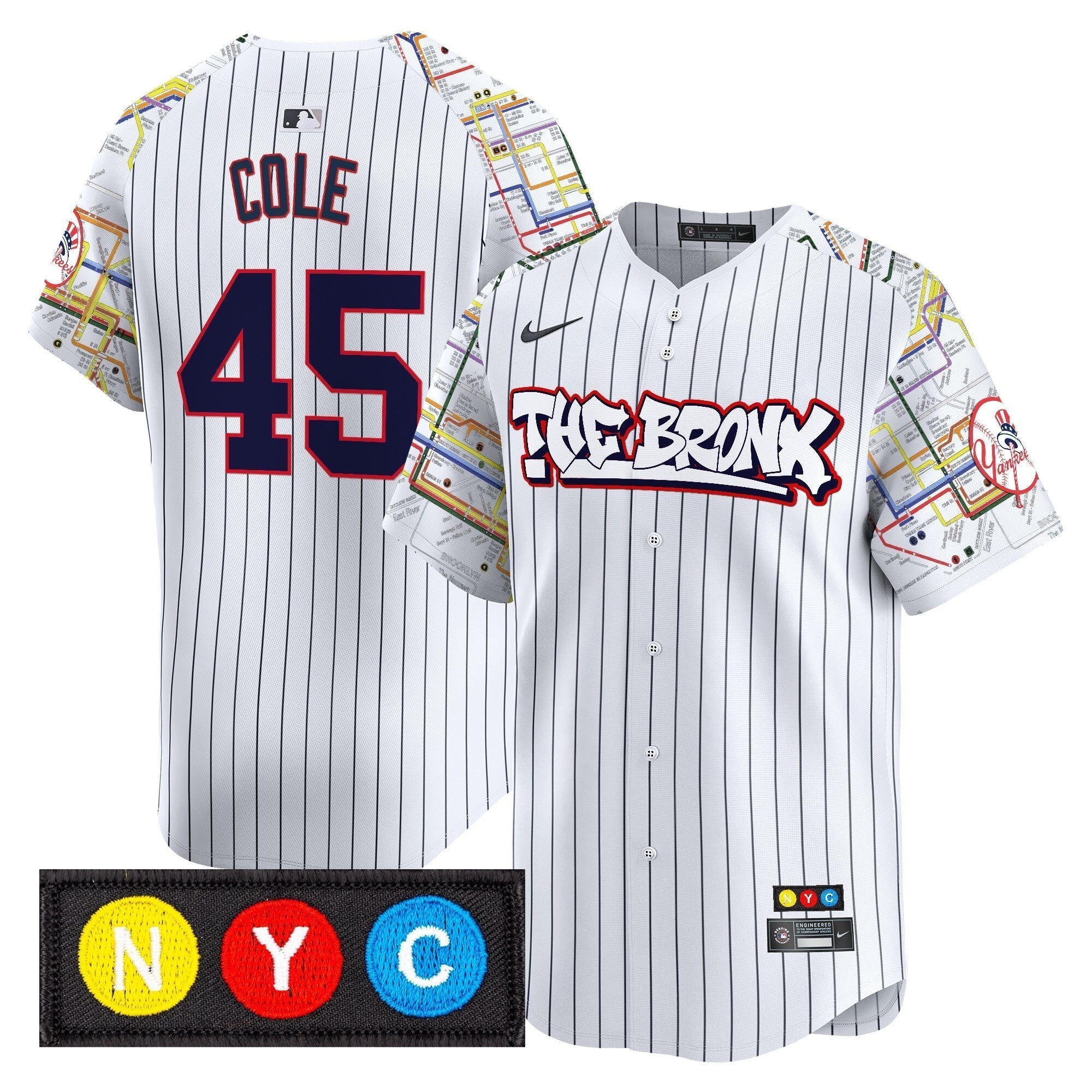 NYY The Bronx Subway Style Vapor Premier Limited Jersey - Stitched