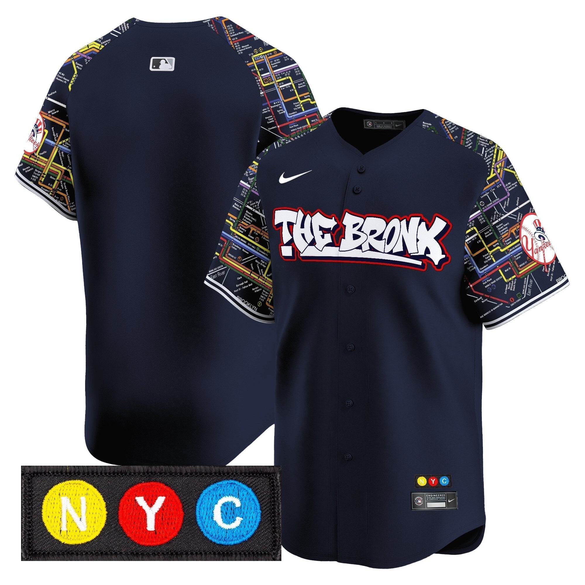NYY The Bronx Subway Style Vapor Premier Limited Jersey - Stitched