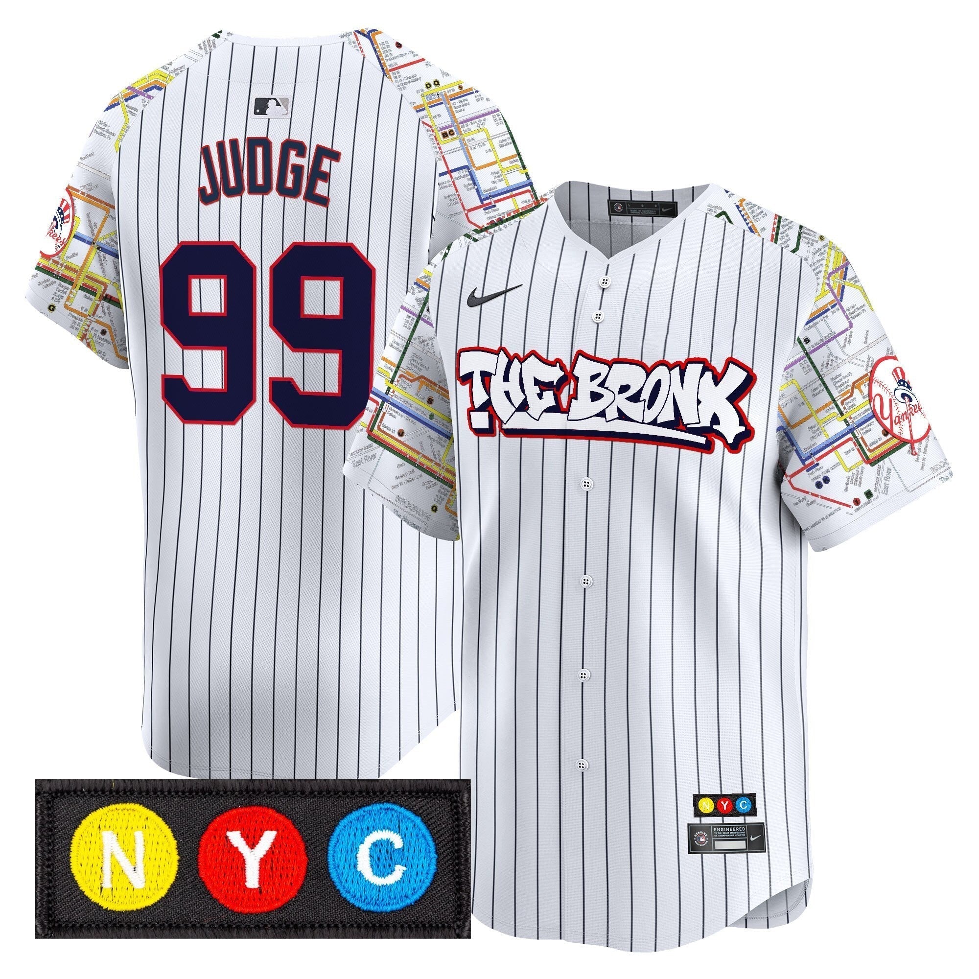 NYY The Bronx Subway Style Vapor Premier Limited Jersey - Stitched