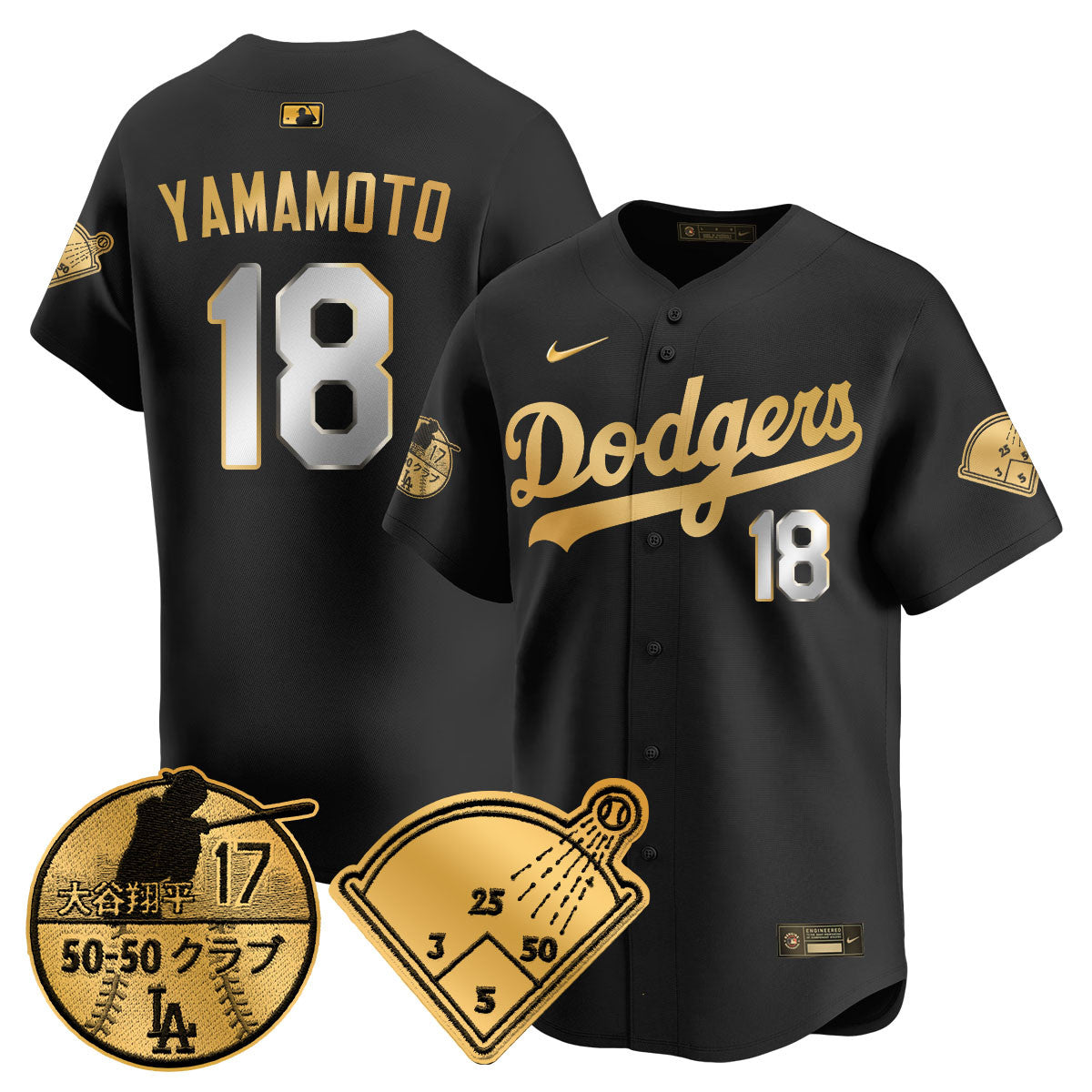 Men's Los Angeles Dodgers Vapor Limited Jersey - Shohei Ohtani Patch - All Stitched
