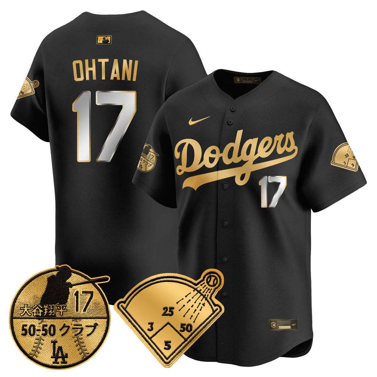 Men's Los Angeles Dodgers Vapor Limited Jersey - Shohei Ohtani Patch - All Stitched