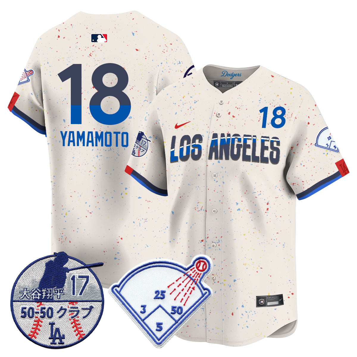 Men's Los Angeles Dodgers Vapor Limited Jersey - Shohei Ohtani Patch - All Stitched
