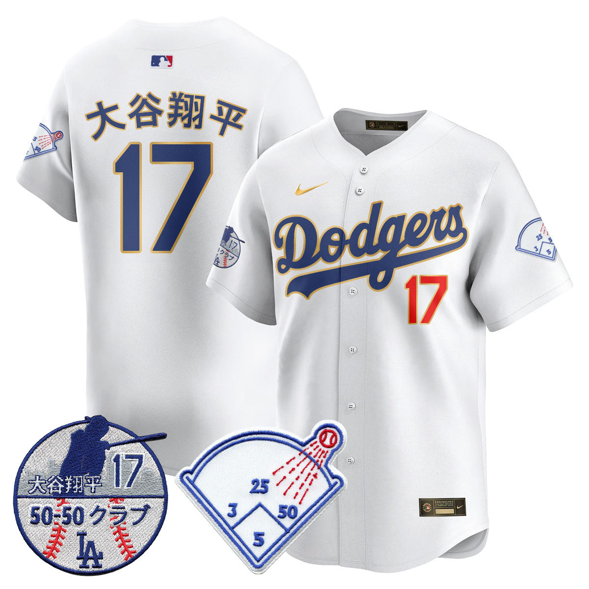 Men's Los Angeles Dodgers Vapor Limited Jersey - Shohei Ohtani Patch - All Stitched
