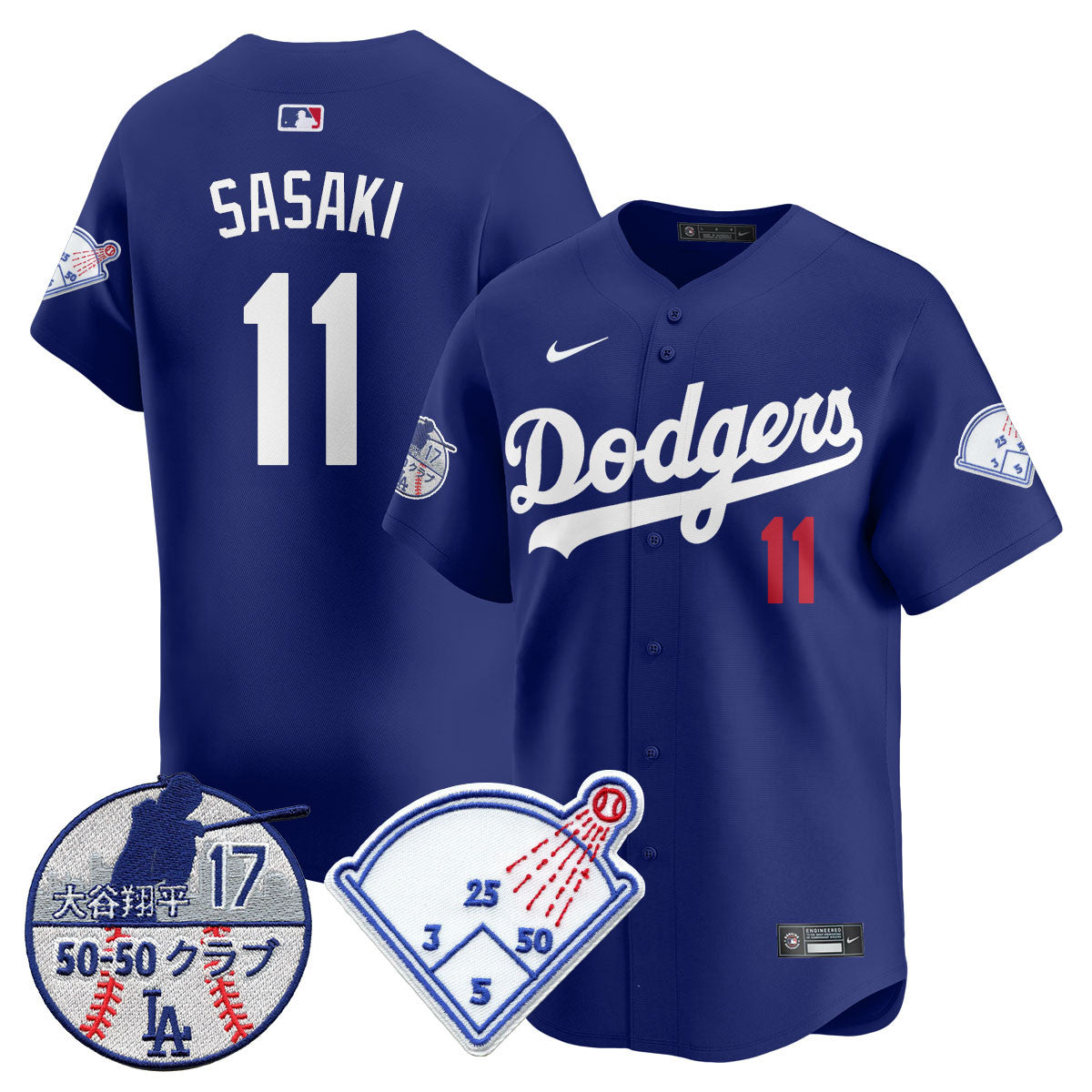 Men's Los Angeles Dodgers Vapor Limited Jersey - Shohei Ohtani Patch - All Stitched